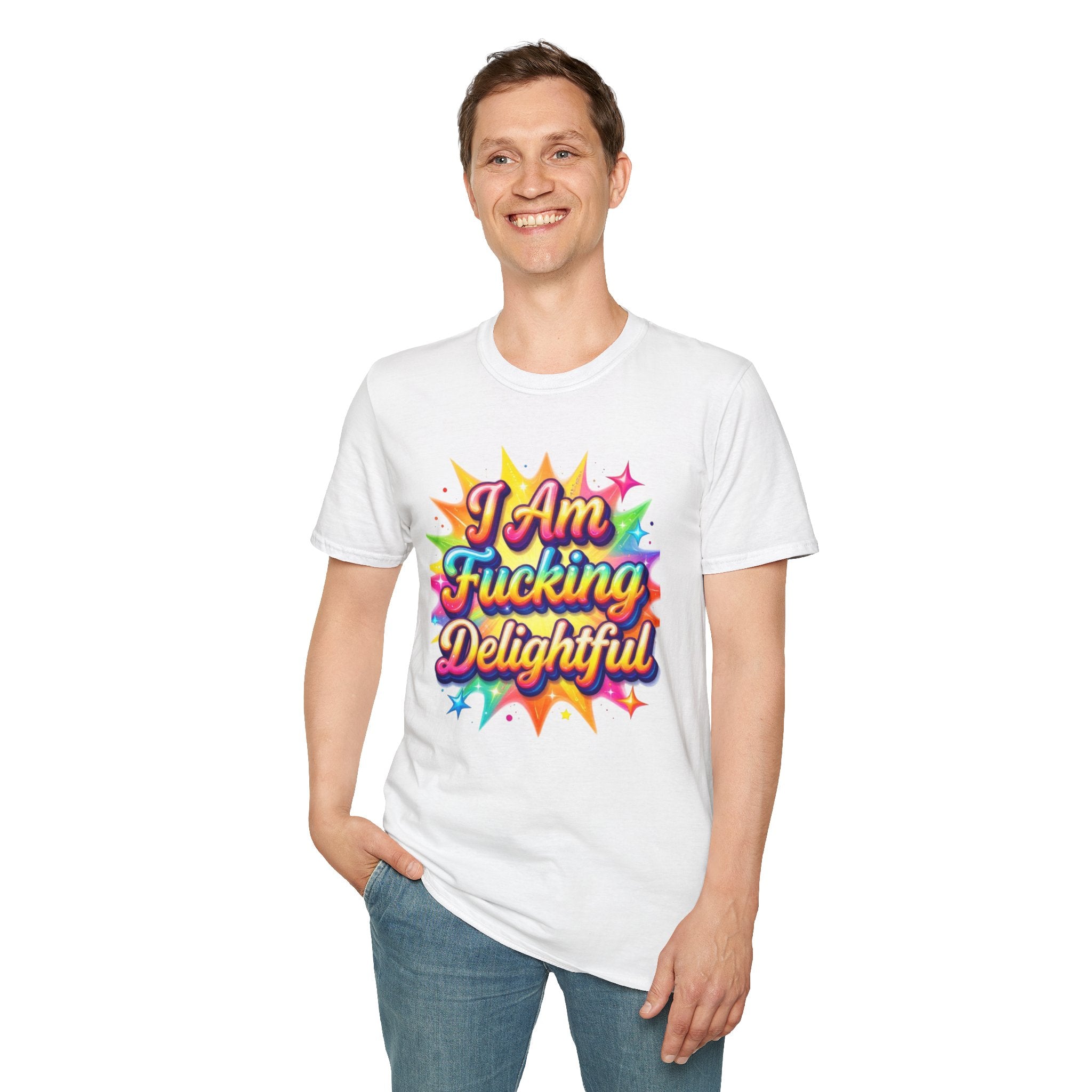 I Am Fucking Delightful T-Shirt - Bold Rainbow Self-Love Graphic Tee