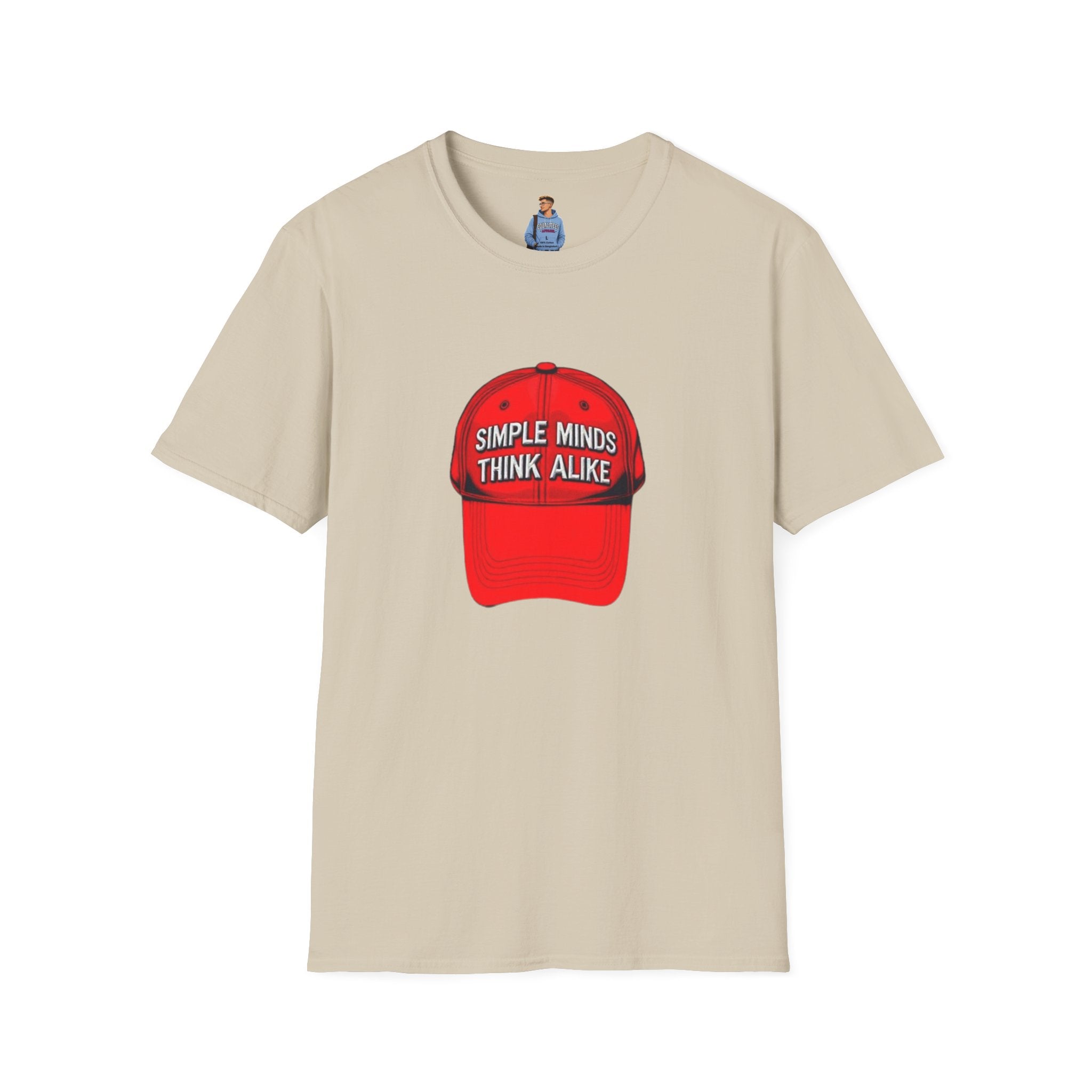 Camiseta unisex de estilo suave: camiseta gráfica con los lemas «Simple Minds Think Alike» y «Make America Think Again»