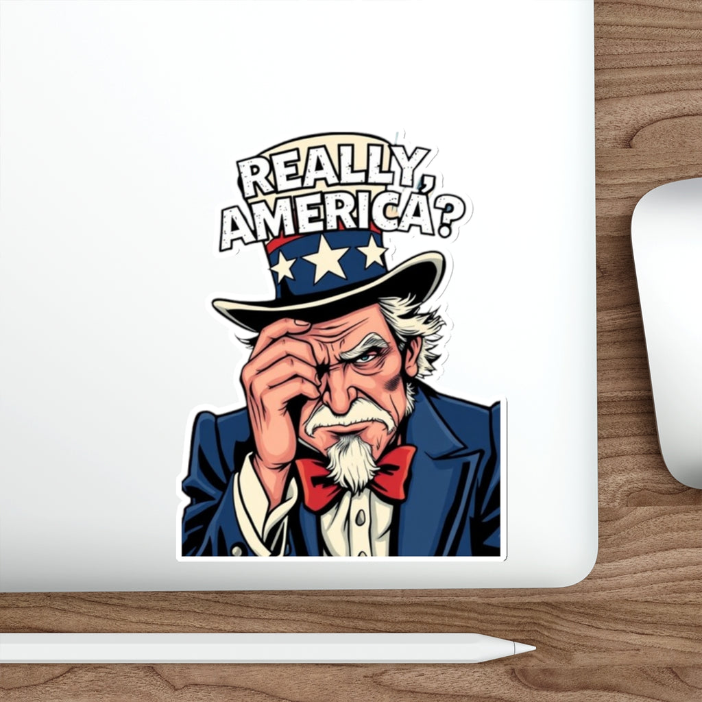 Die-Cut Stickers - Embarrassed Uncle Sam - EqualiTees.Me