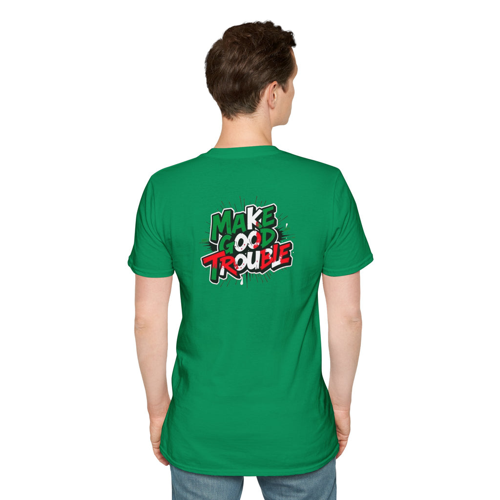 Camiseta unisex de estilo suave Make Good Trouble | Divertida camiseta gráfica para activistas y creadores de tendencias