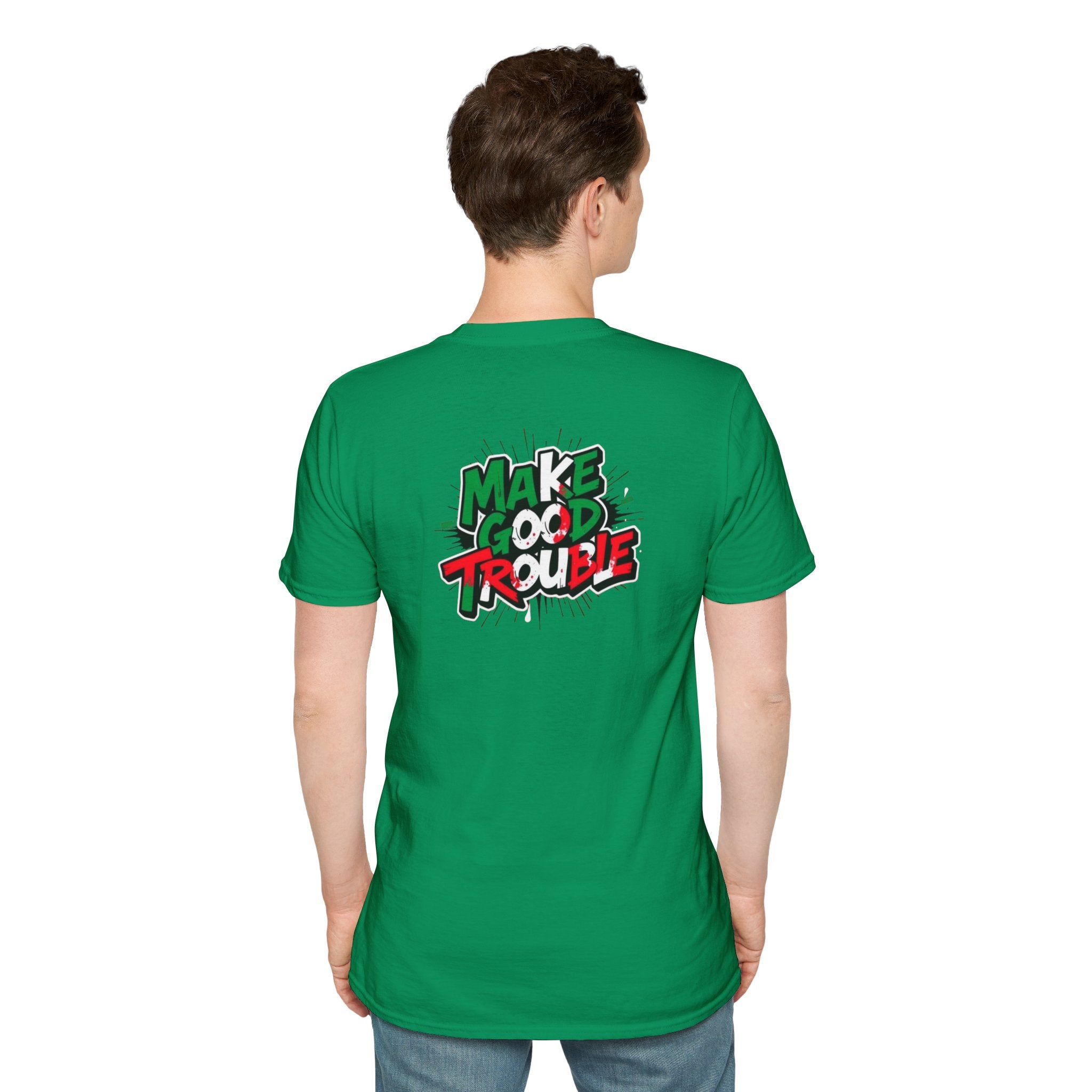 Camiseta unisex de estilo suave Make Good Trouble | Divertida camiseta gráfica para activistas y creadores de tendencias