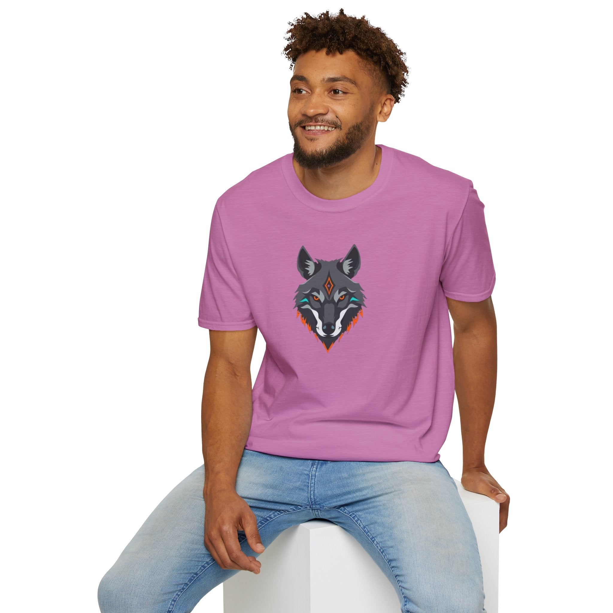 Mystical Wolf Design Unisex Softstyle T-shirt