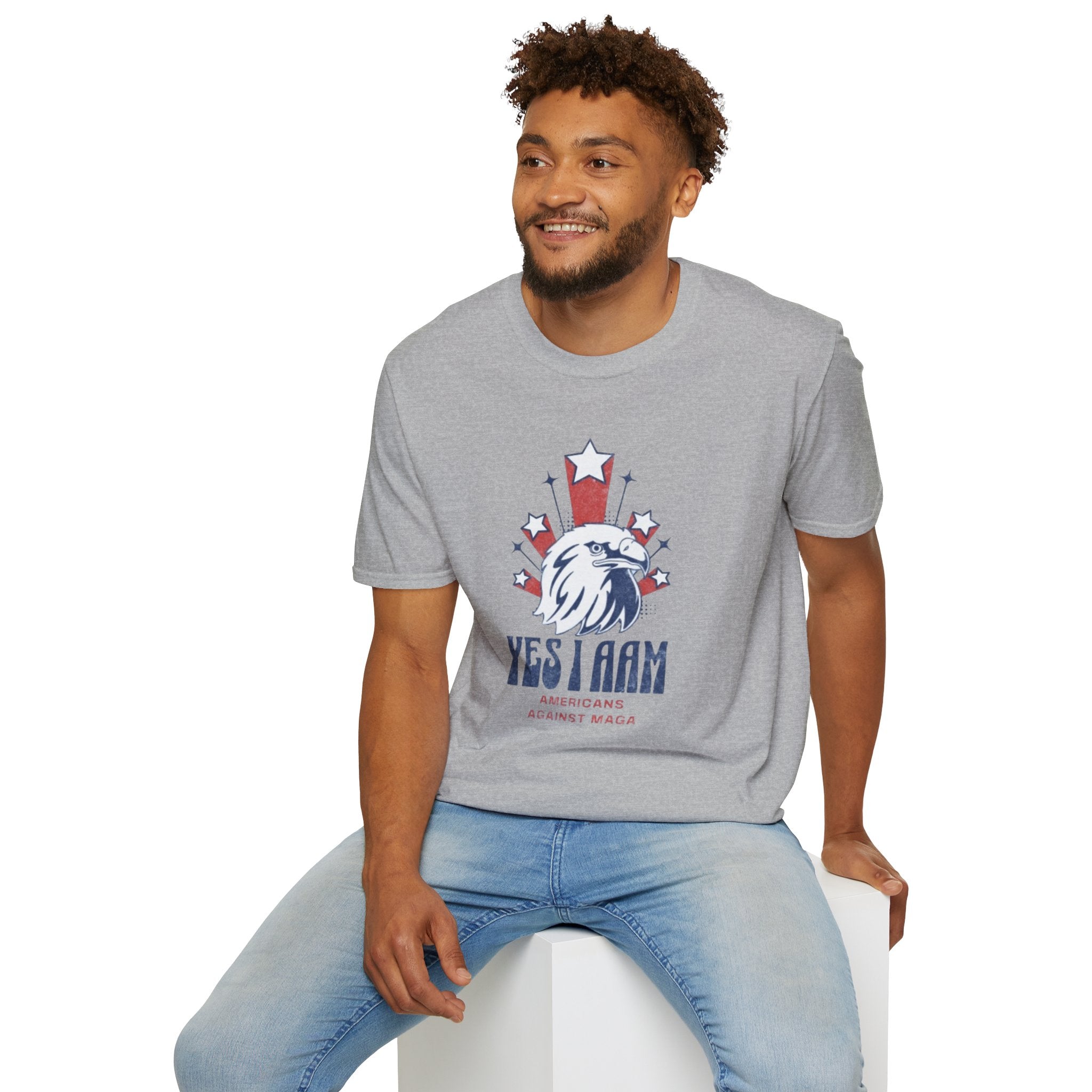 Americans Against MAGA Red Patriots Unisex Softstyle T-Shirt