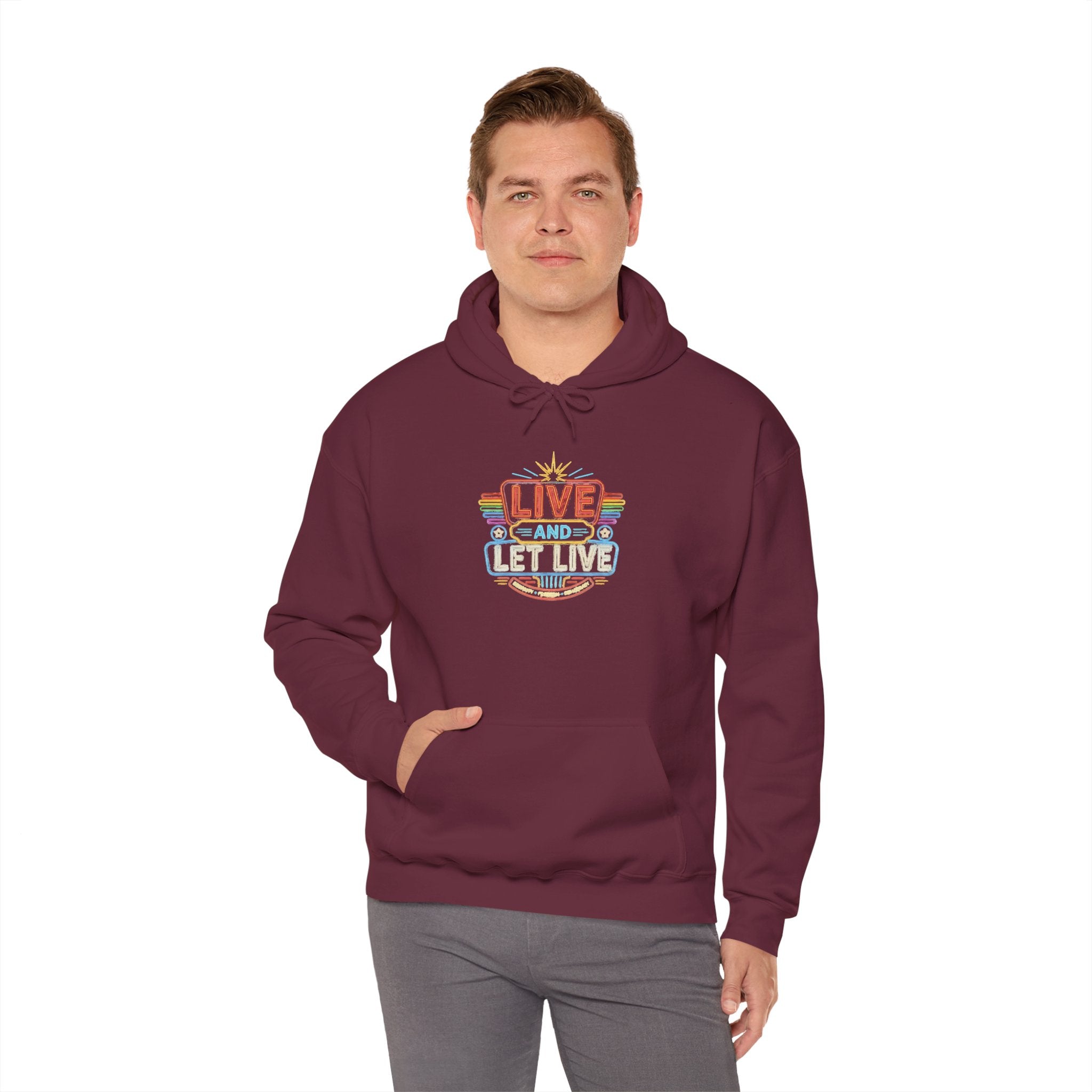 Live And Let Live Hoodie — Retro Peace Graphic Pullover