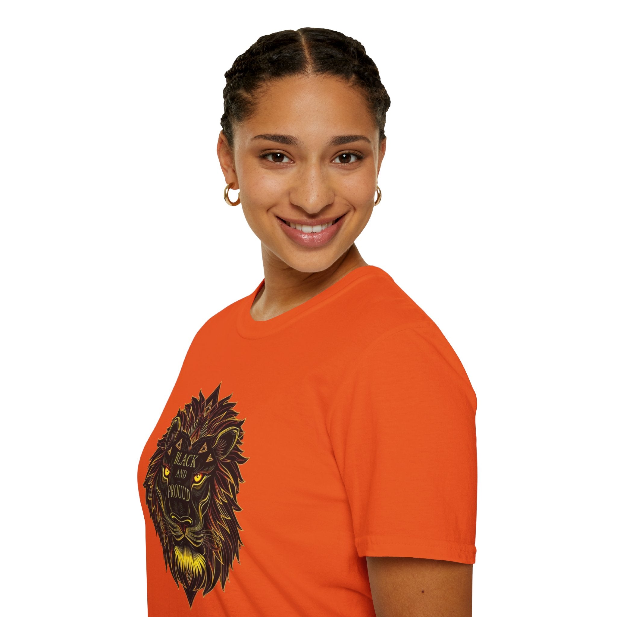 Black & Proud Lion Softstyle T-Shirt - Unisex Graphic Tee