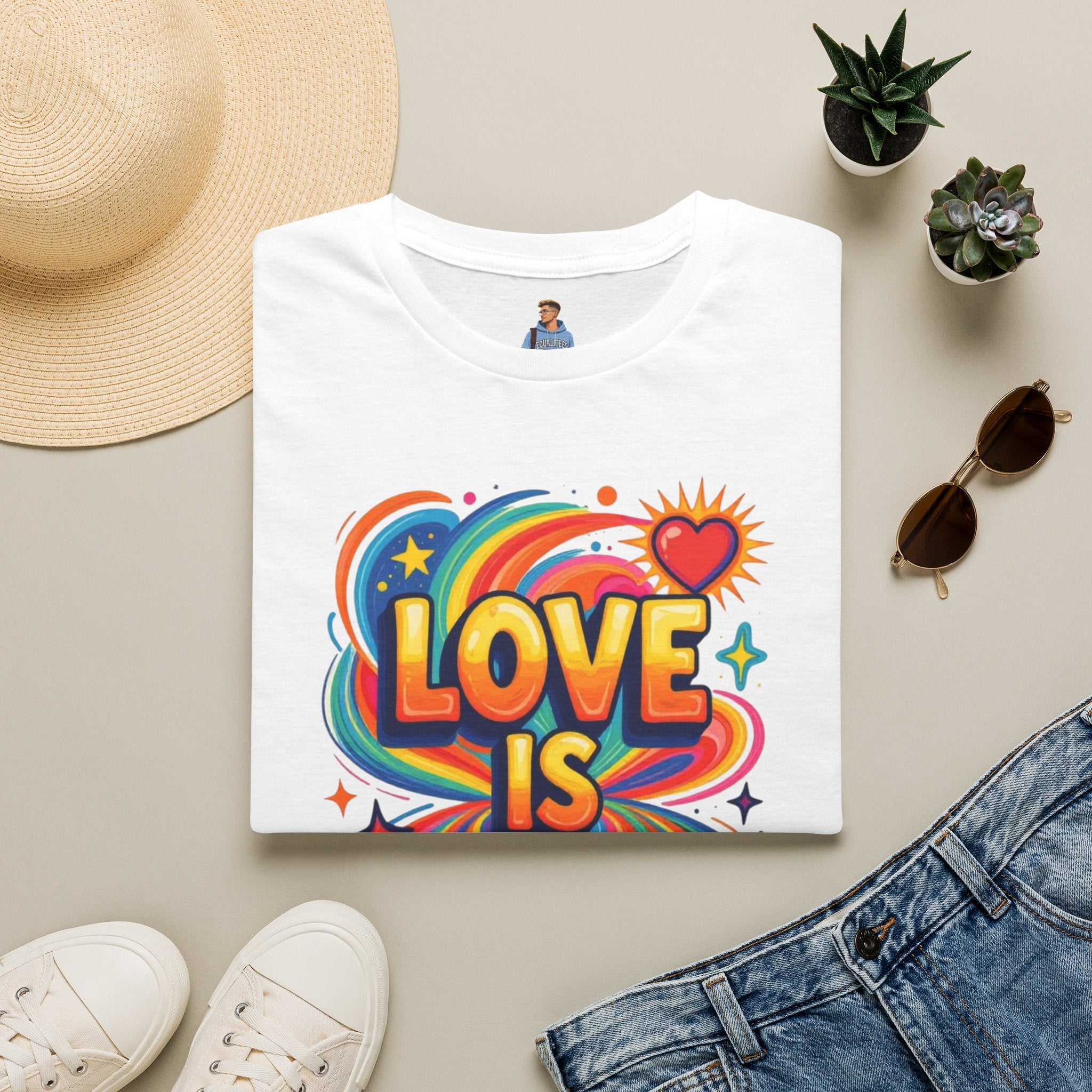 Love Is My Religion Retro Rainbow Graphic T-shirt