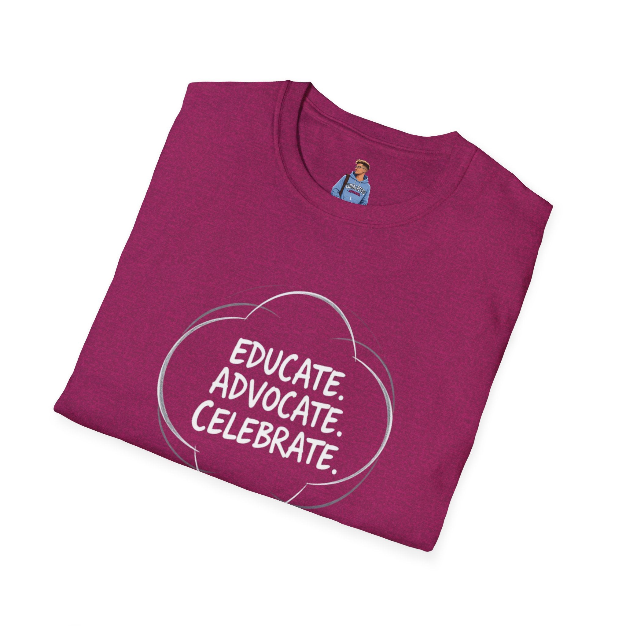 Subtle Pride Educate Advocate Celebrate Minimalist T-Shirt for Every Occasion