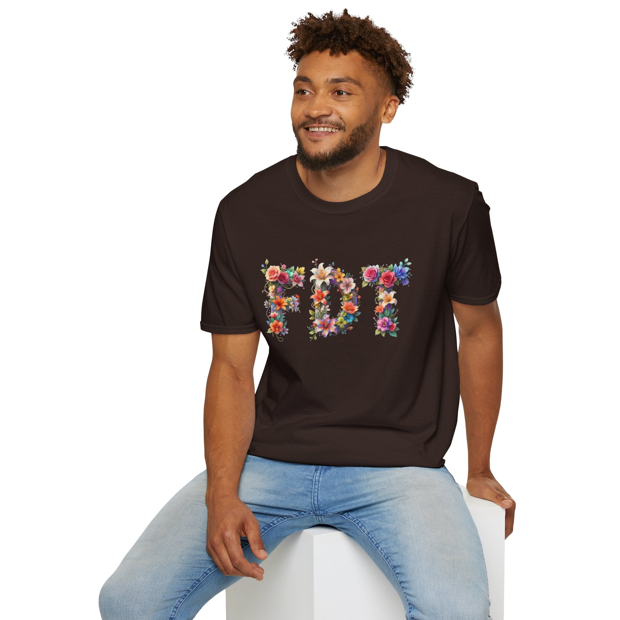 FDT Bold Floral Typography T-Shirt