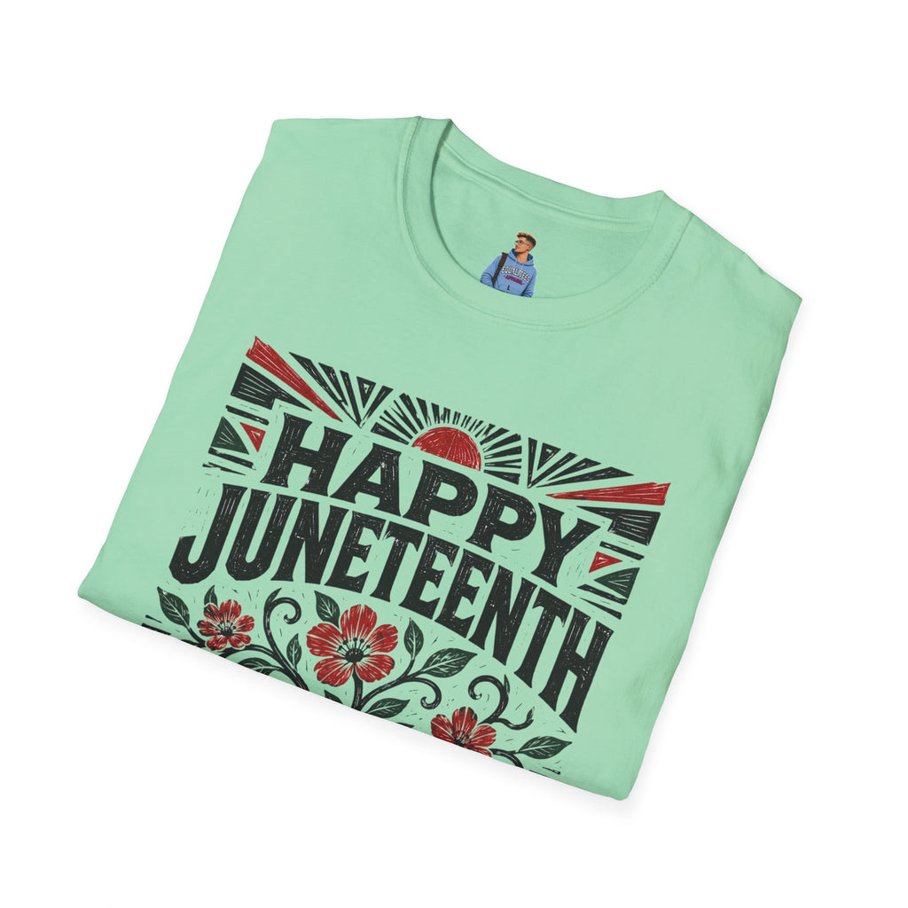 Juneteenth T-Shirt — "Happy Juneteenth" Floral Freedom Tee