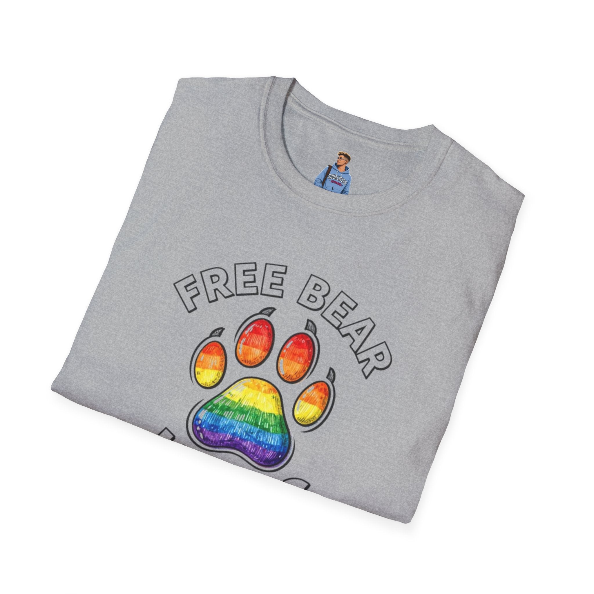 Free Bear Hugs Rainbow Paw T-Shirt
