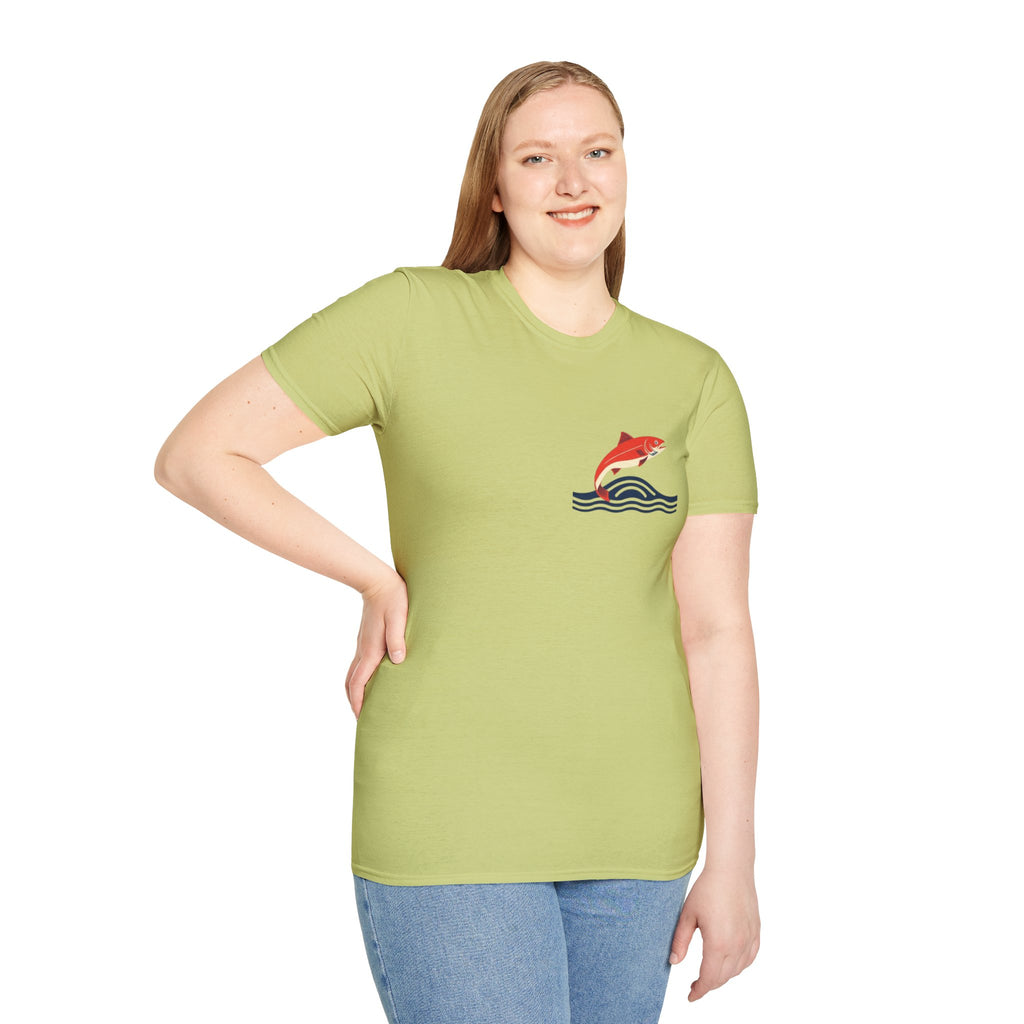 Jumping Salmon Native Pride Softstyle Unisex T-shirt