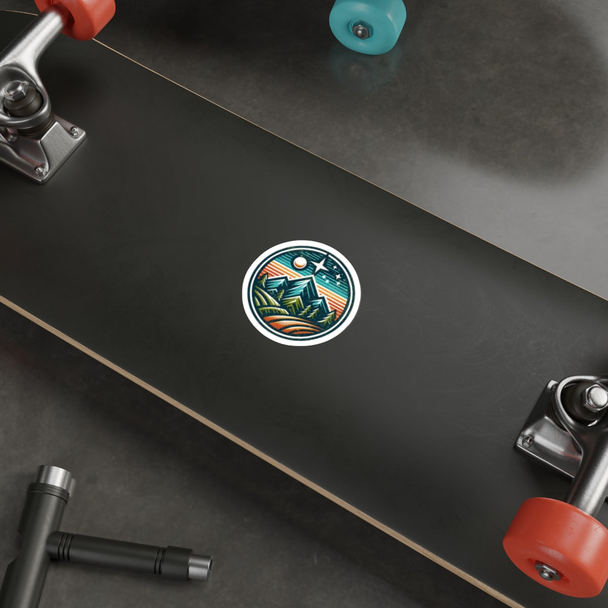 Die-Cut Stickers - Mountain Night Scene - EqualiTees.Me