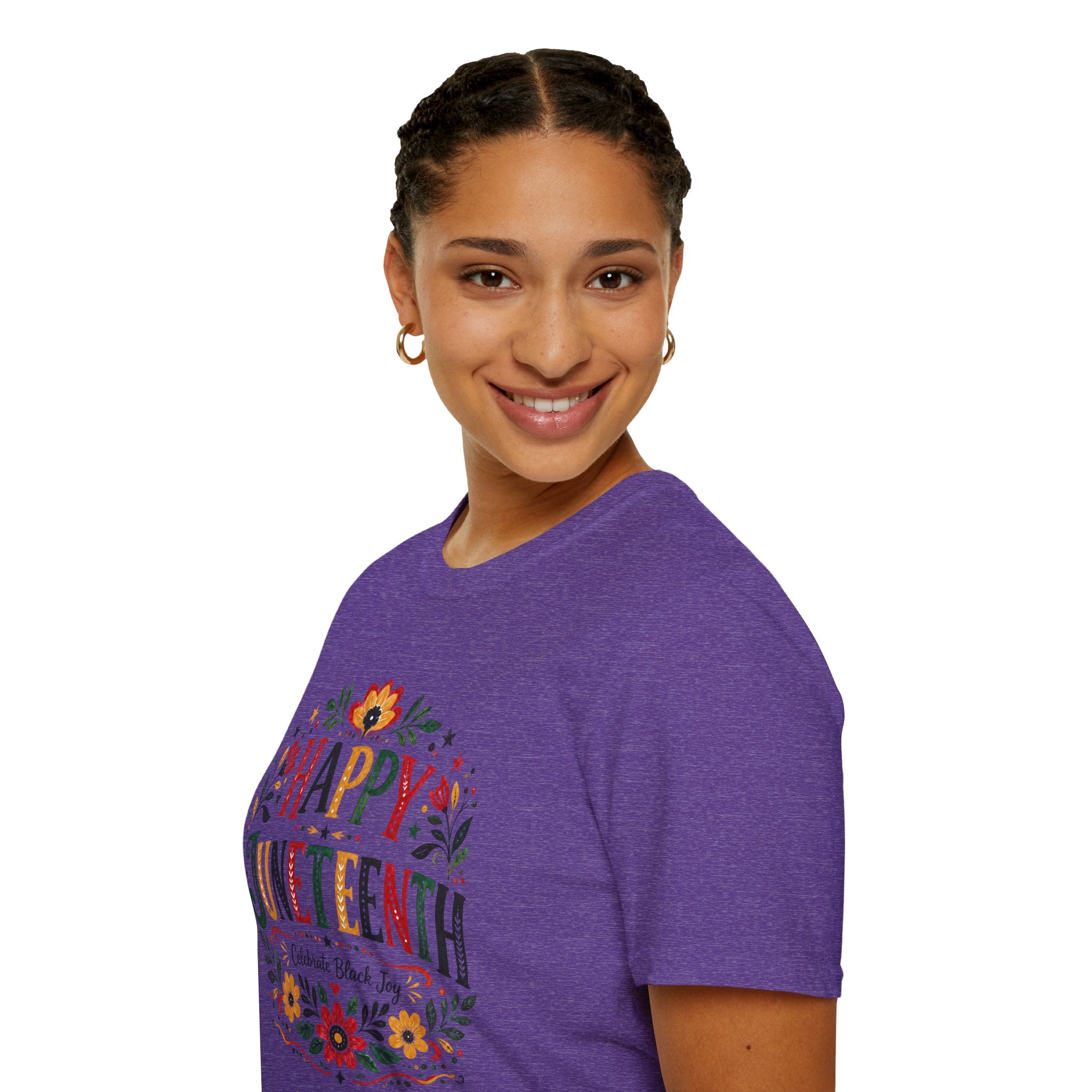 Juneteenth T-Shirt — "Happy Juneteenth" Floral Celebration Tee