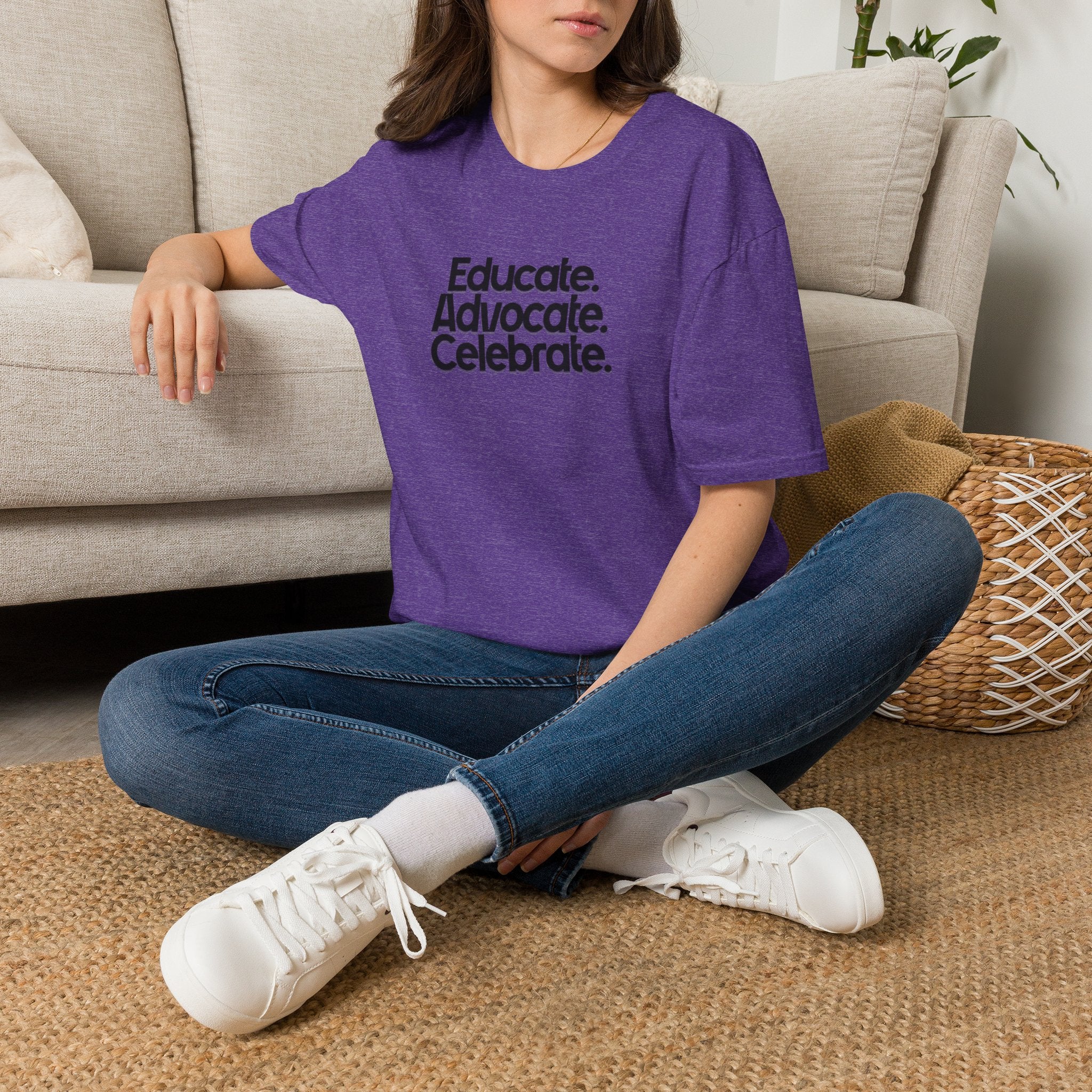 Teacher Advocate T-Shirt - Subtle Pride Educate Advocate Celebrate Design