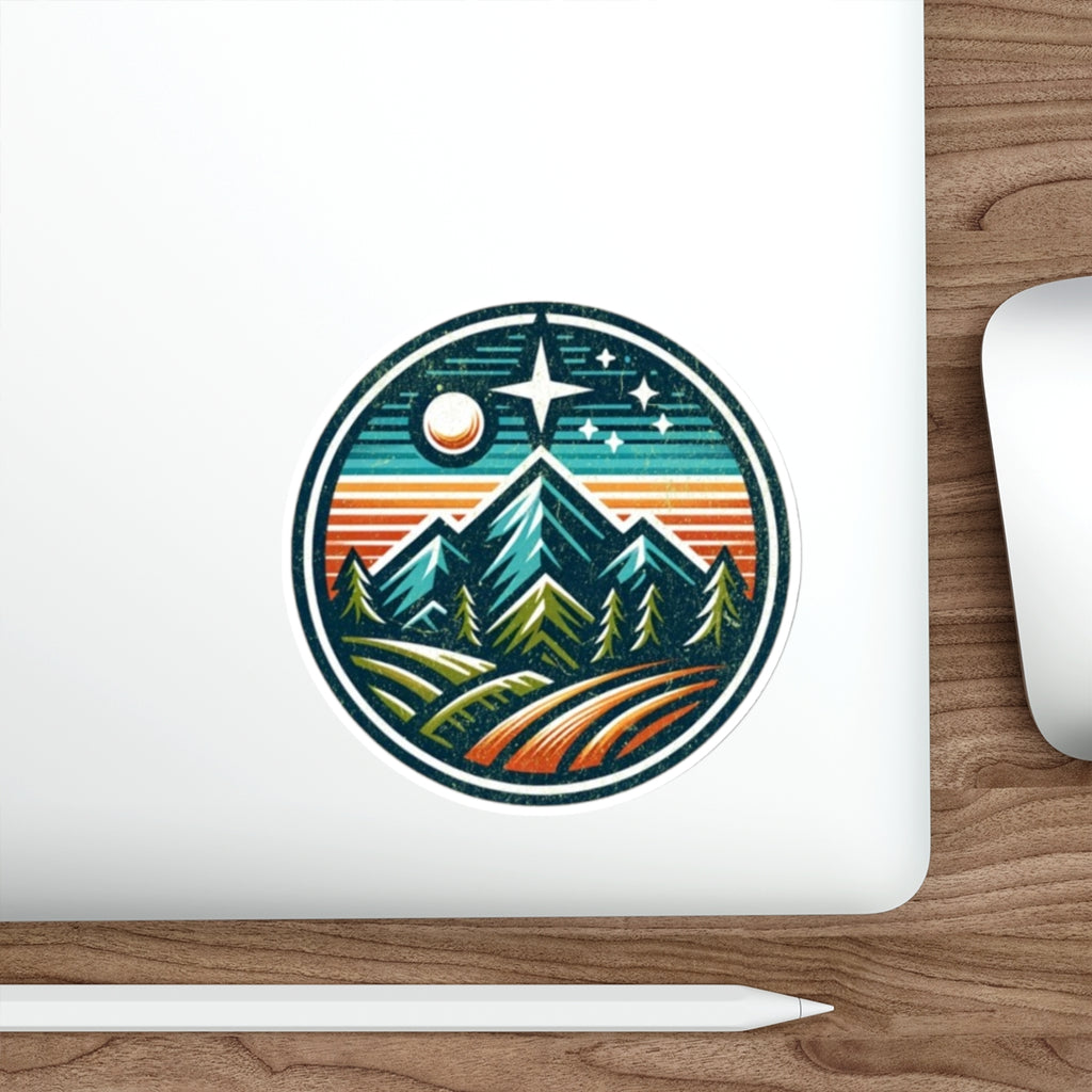 Die-Cut Stickers - Mountain Night Scene - EqualiTees.Me