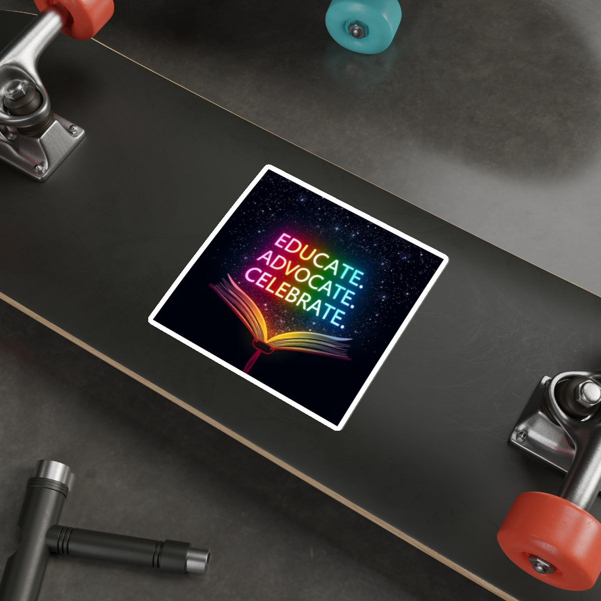 Inspiring Die-Cut Stickers - 'Educate. Advocate. Celebrate.' - Perfect for Students and Activists - EqualiTees.Me