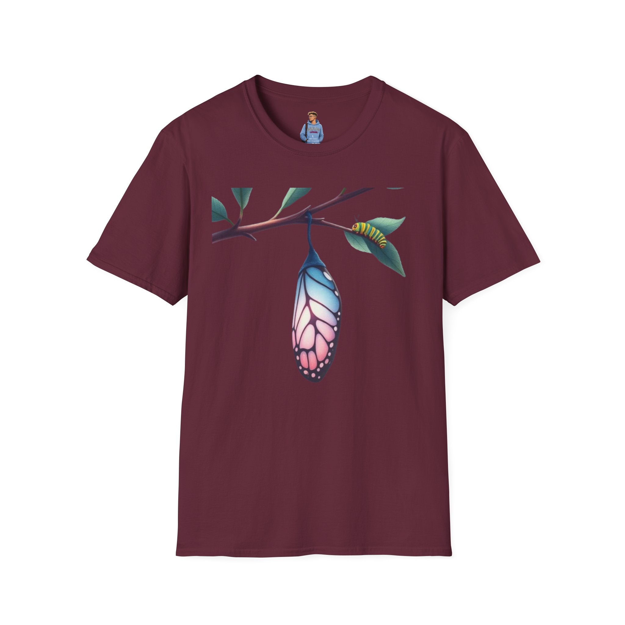 Trans Caterpillar to Butterfly Graphic T-Shirt