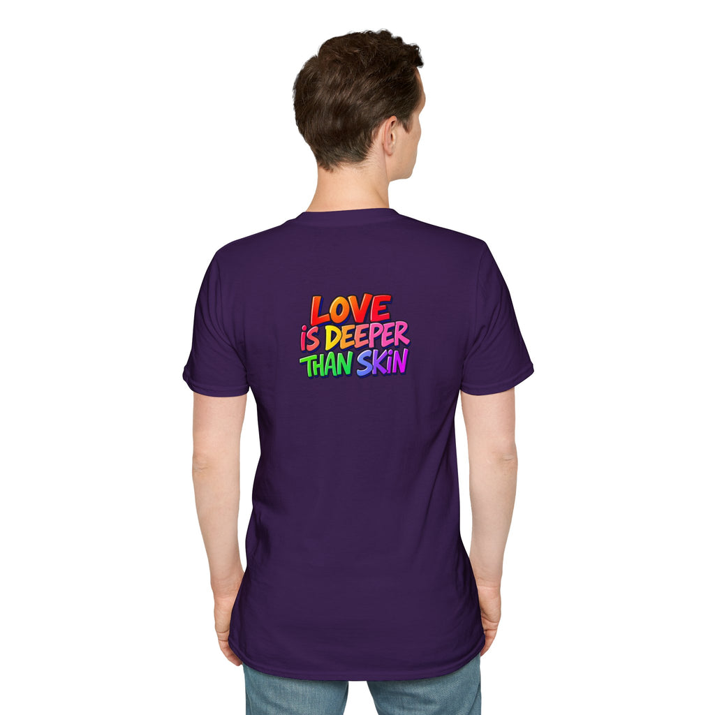 Rainbow Skeleton Love is Deeper Than Skin T-Shirt | Unisex Casual Tee