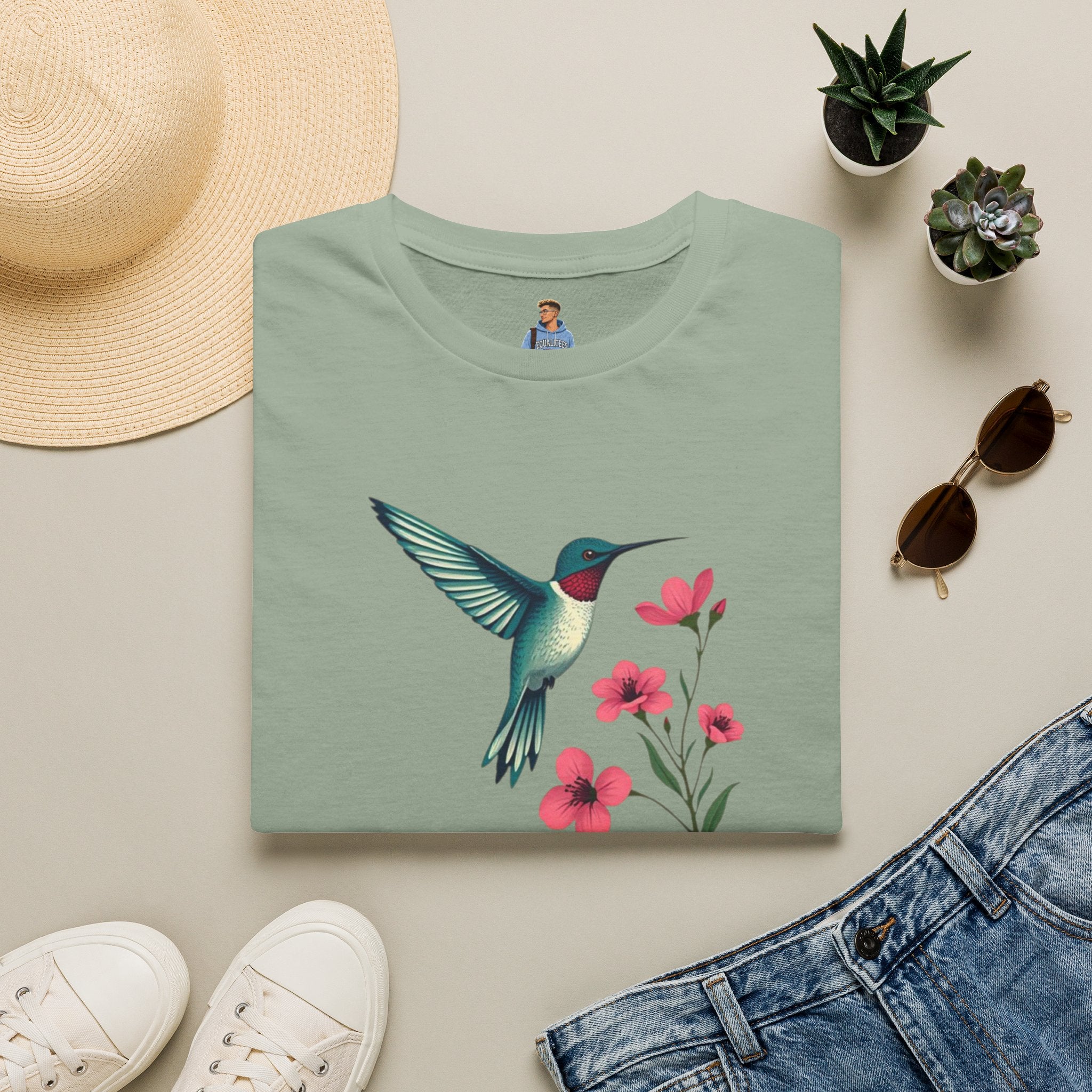 Floral Hummingbird T-Shirt