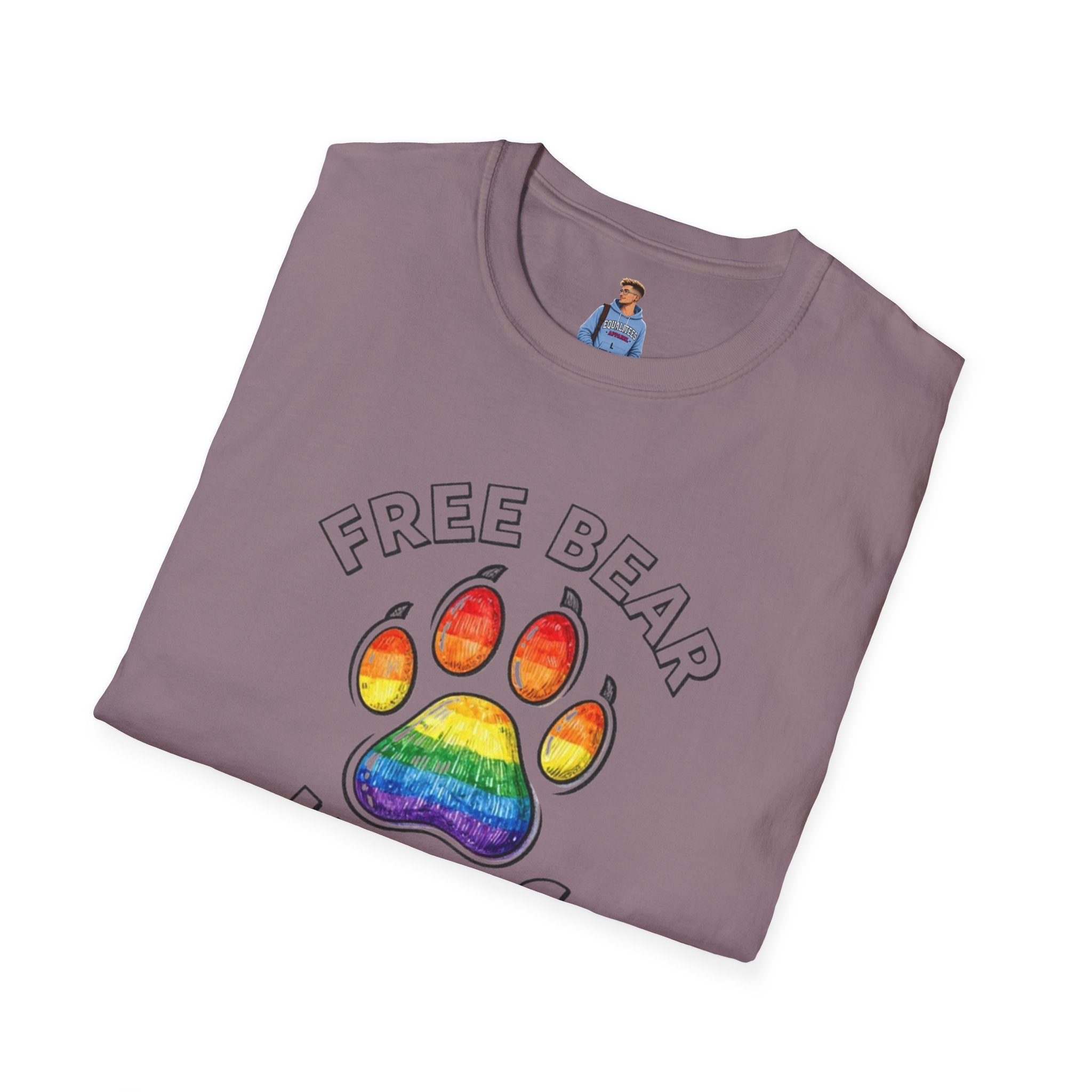 Free Bear Hugs Rainbow Paw T-Shirt