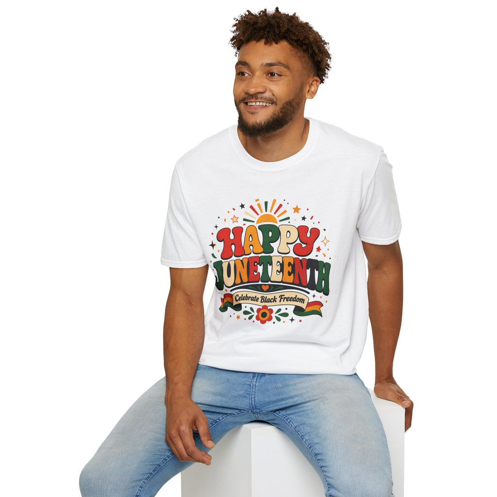 Juneteenth T-Shirt - "Happy Juneteenth" Retro Celebration Tee