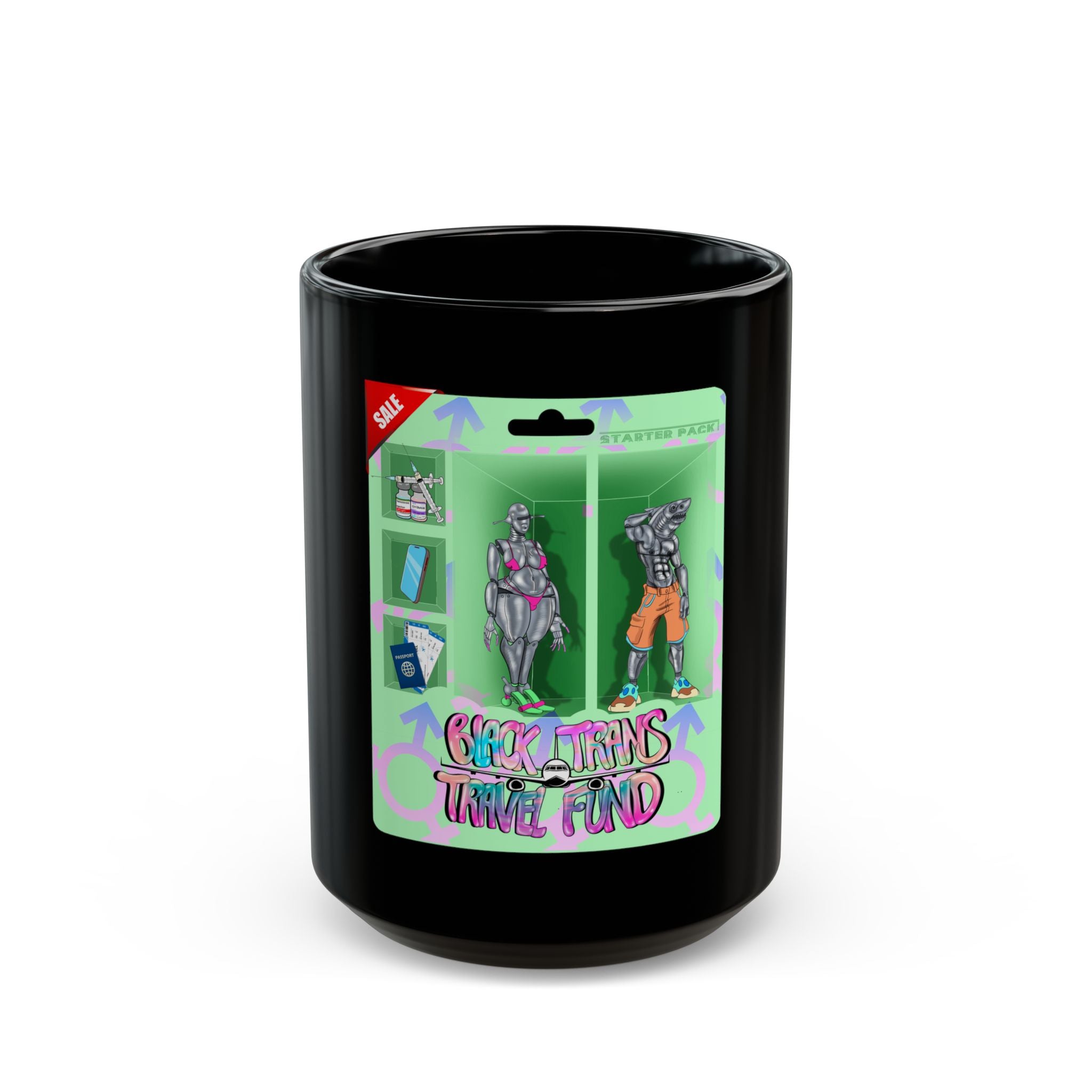 BTTF - Black Trans Travel Fund Black Ceramic Mug 11oz/15oz