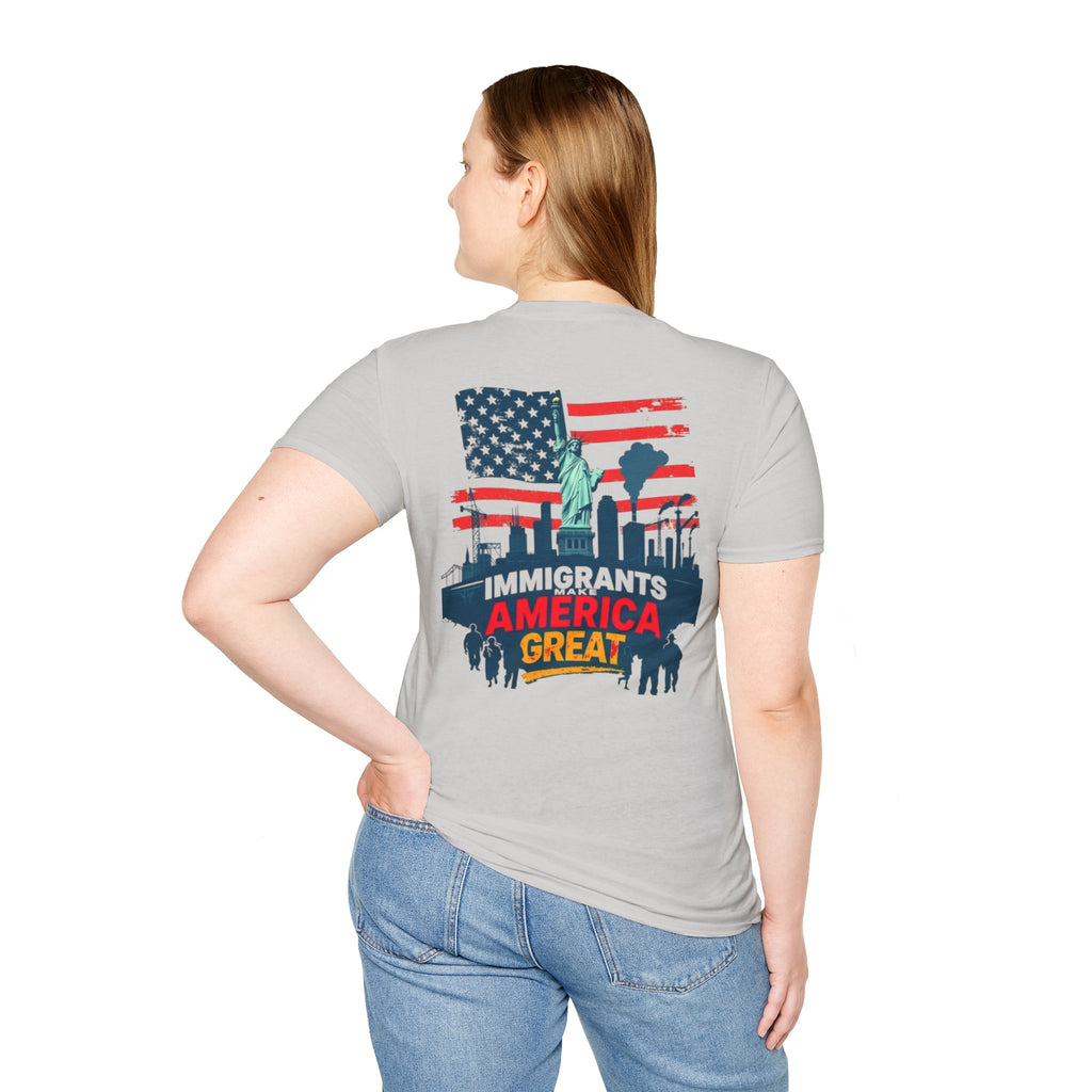 Estoy Contigo (I Am With You) Los inmigrantes hacen grande a Estados Unidos Camiseta unisex de estilo suave Camiseta clásica de protesta