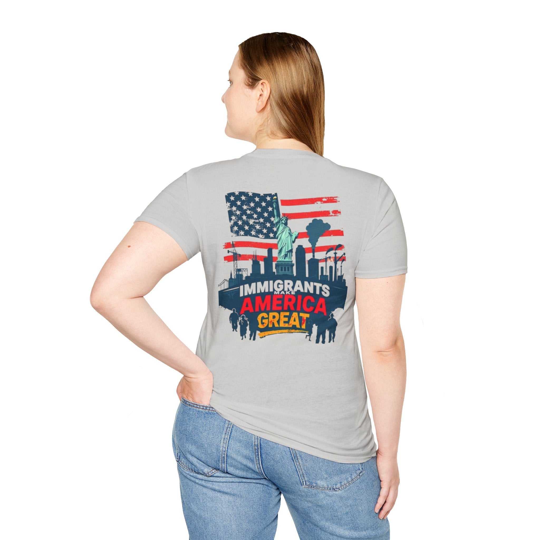 Estoy Contigo (I Am With You) Los inmigrantes hacen grande a Estados Unidos Camiseta unisex de estilo suave Camiseta clásica de protesta