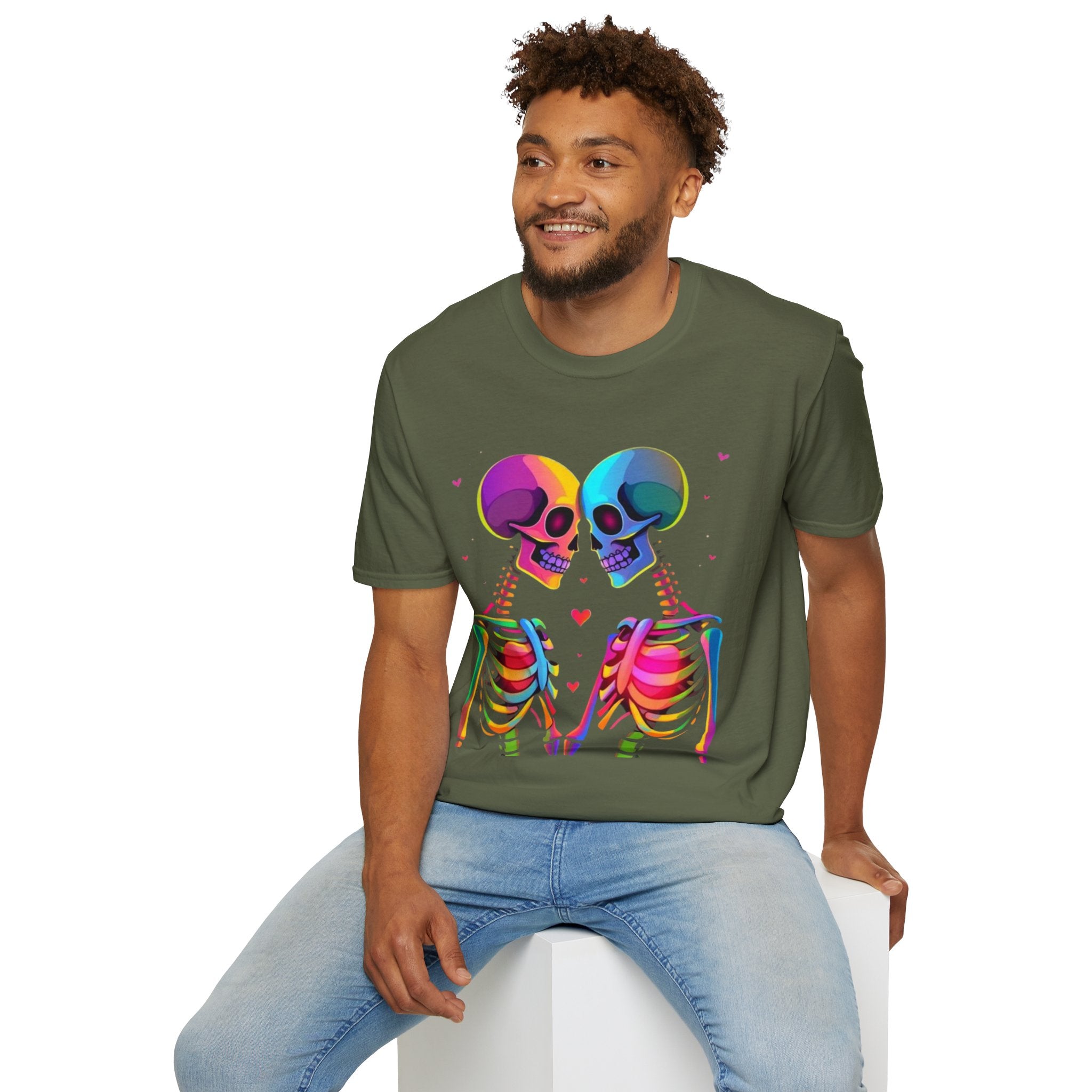 Rainbow Skeleton Love is Deeper Than Skin T-Shirt | Unisex Casual Tee