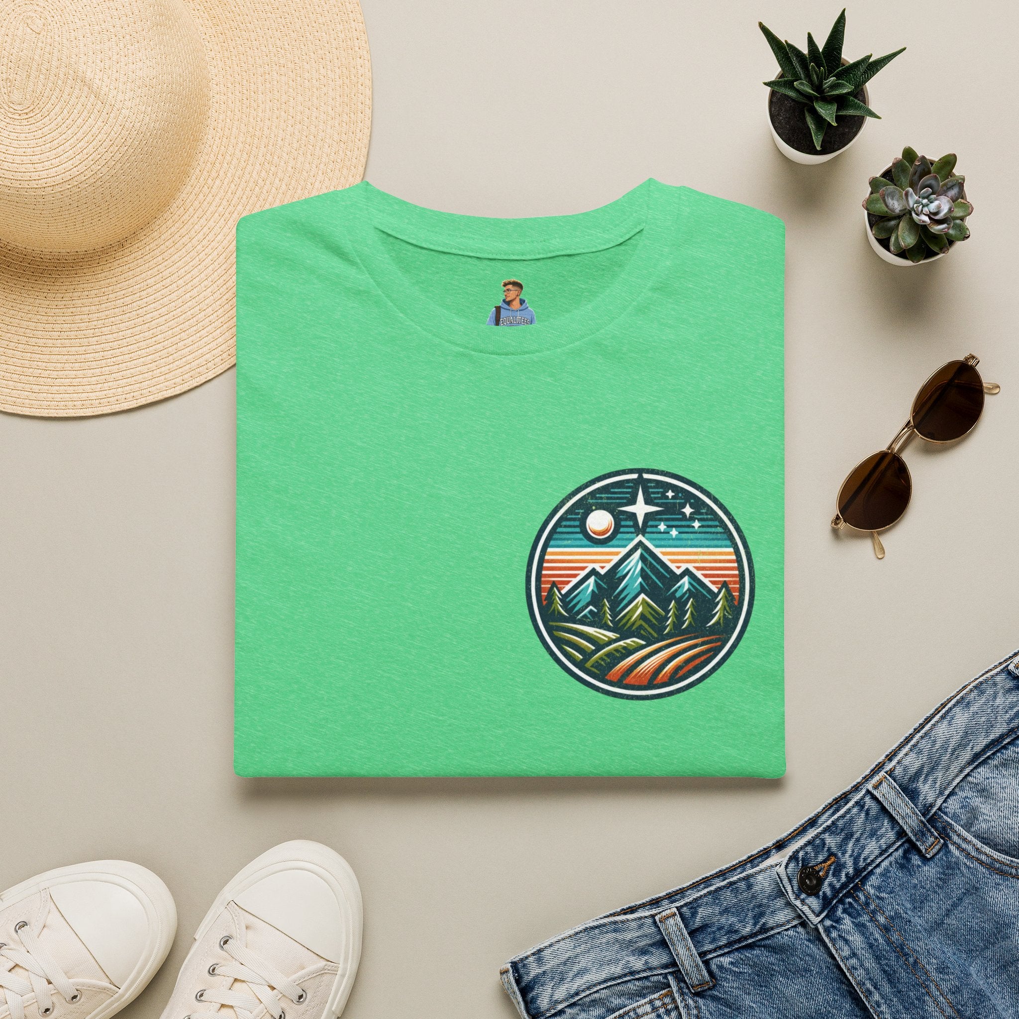 Camiseta unisex de estilo suave para aventuras al aire libre: diseño "Escucha lo salvaje: la naturaleza es mi religión"