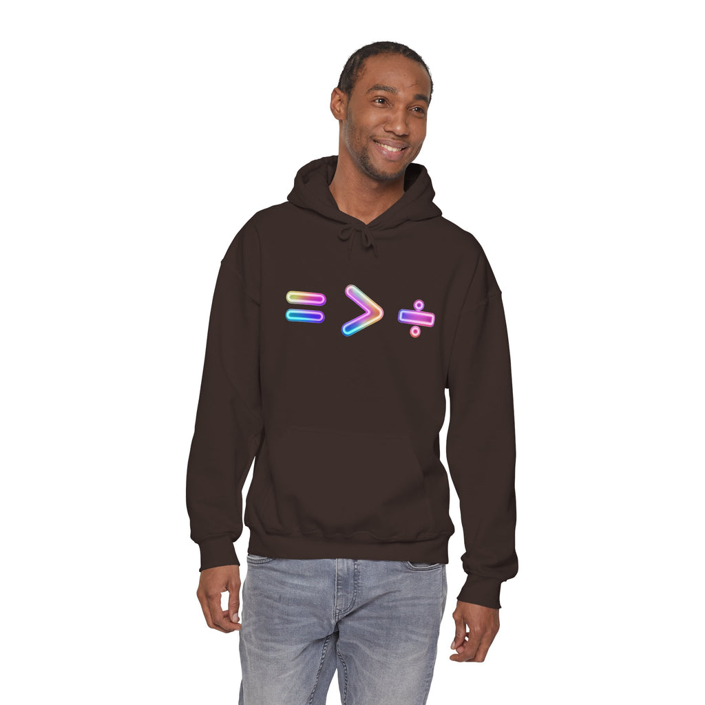 Equality is Greater than Division Neon Style Pullover Hoodie