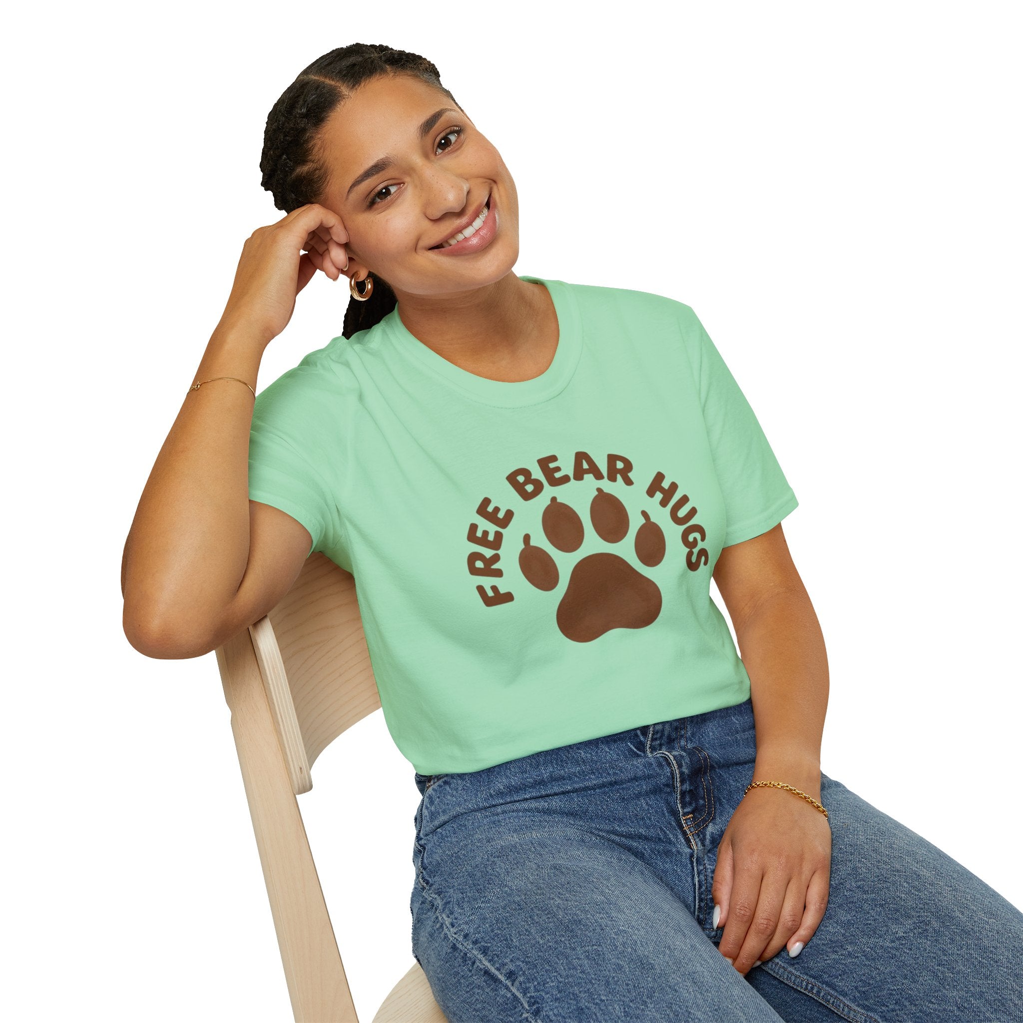 Free Bear Hugs T-Shirt — Cute Paw Print Wildlife Tee