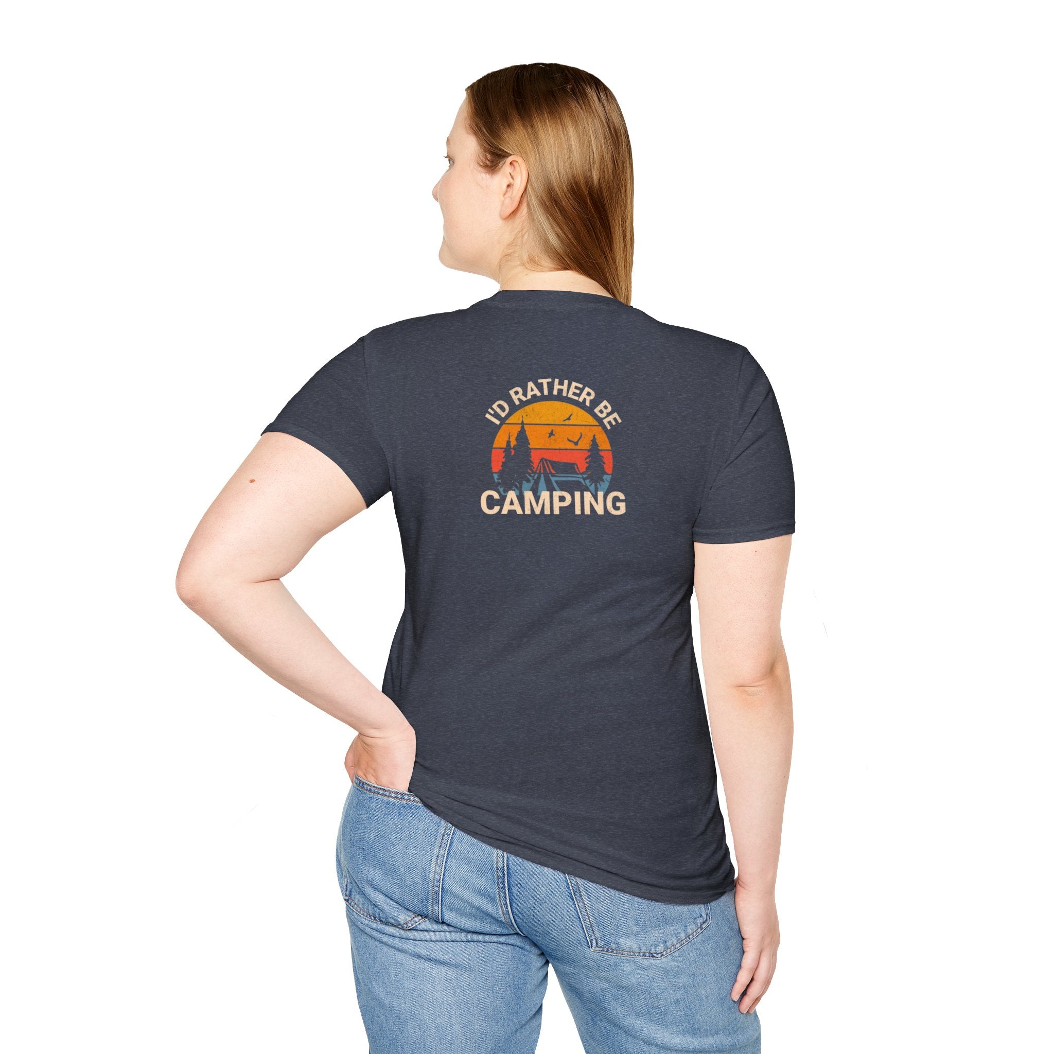 Unisex Softstyle T-Shirt - 'I'd Rather Be Camping' Adventure Tee