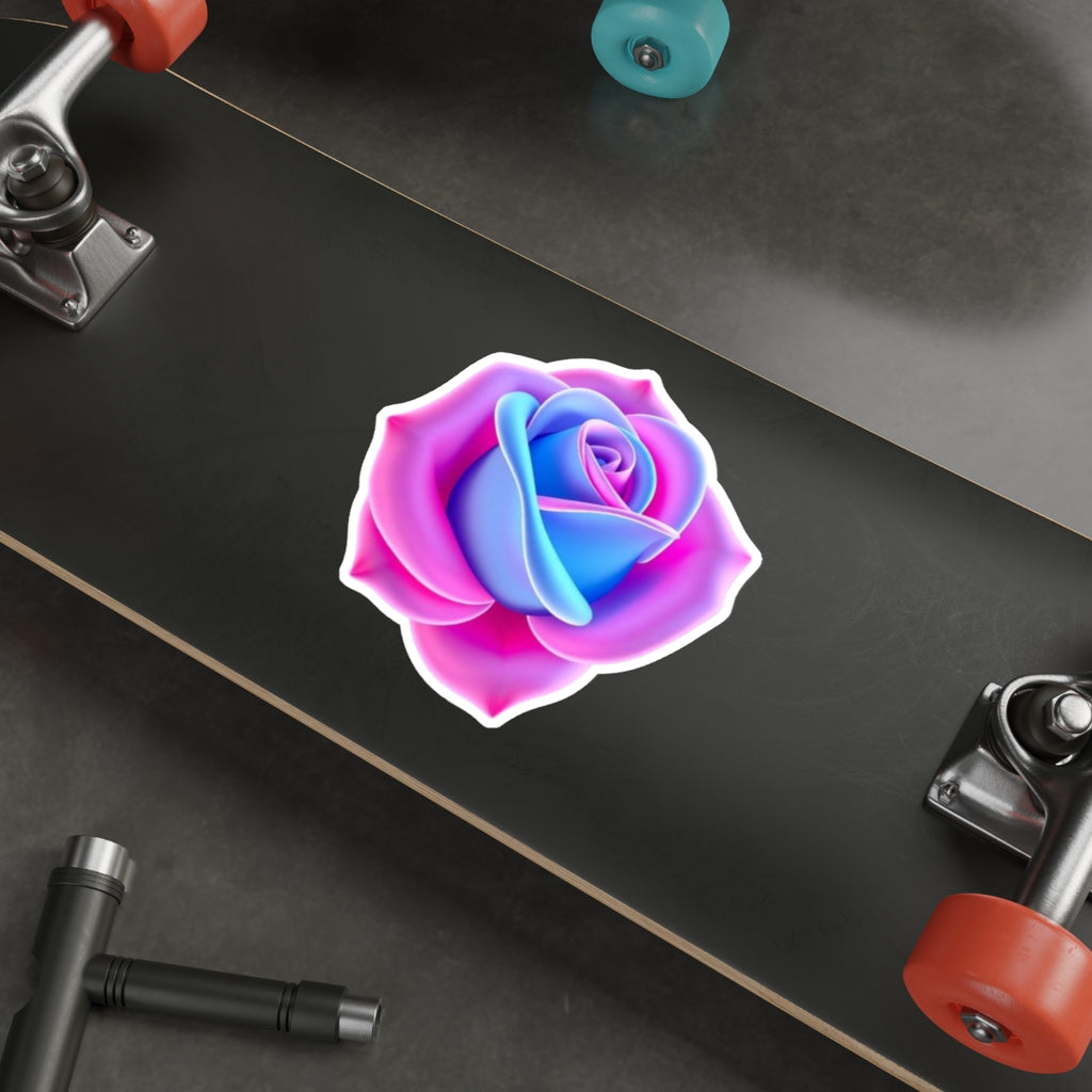 Rose in Trans Pride Colors Sticker - EqualiTees.Me