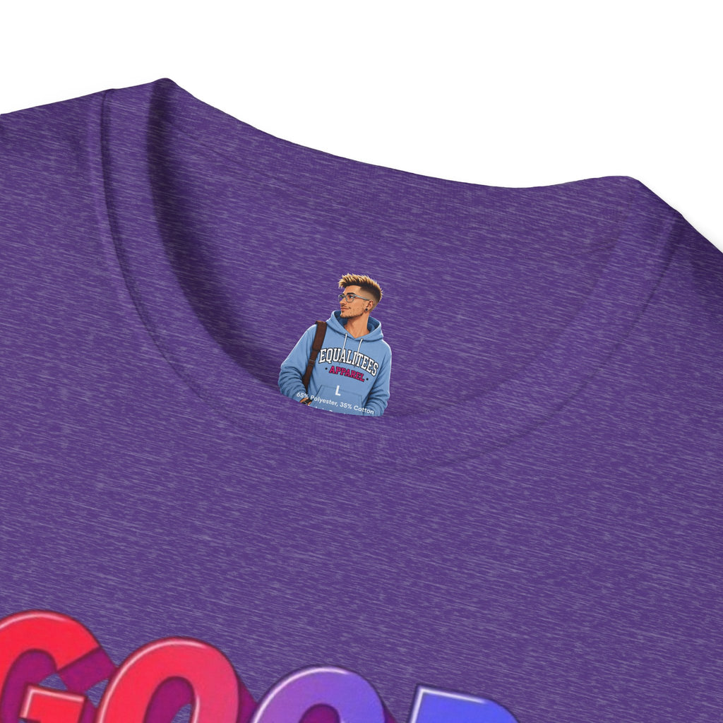 Camiseta unisex de estilo suave con mensaje positivo "Arcoíris, buena voluntad, triunfo"