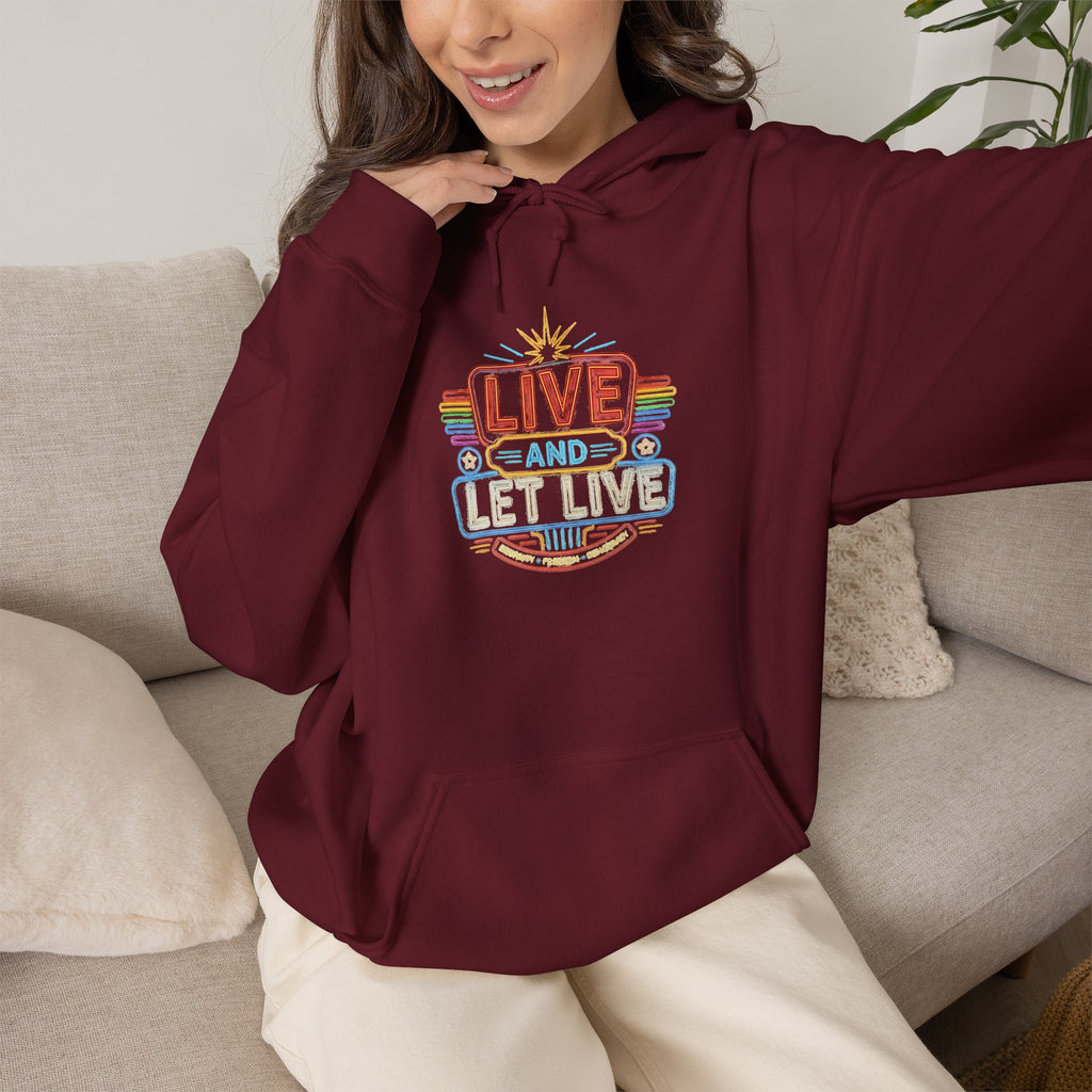 Live And Let Live Hoodie — Retro Peace Graphic Pullover