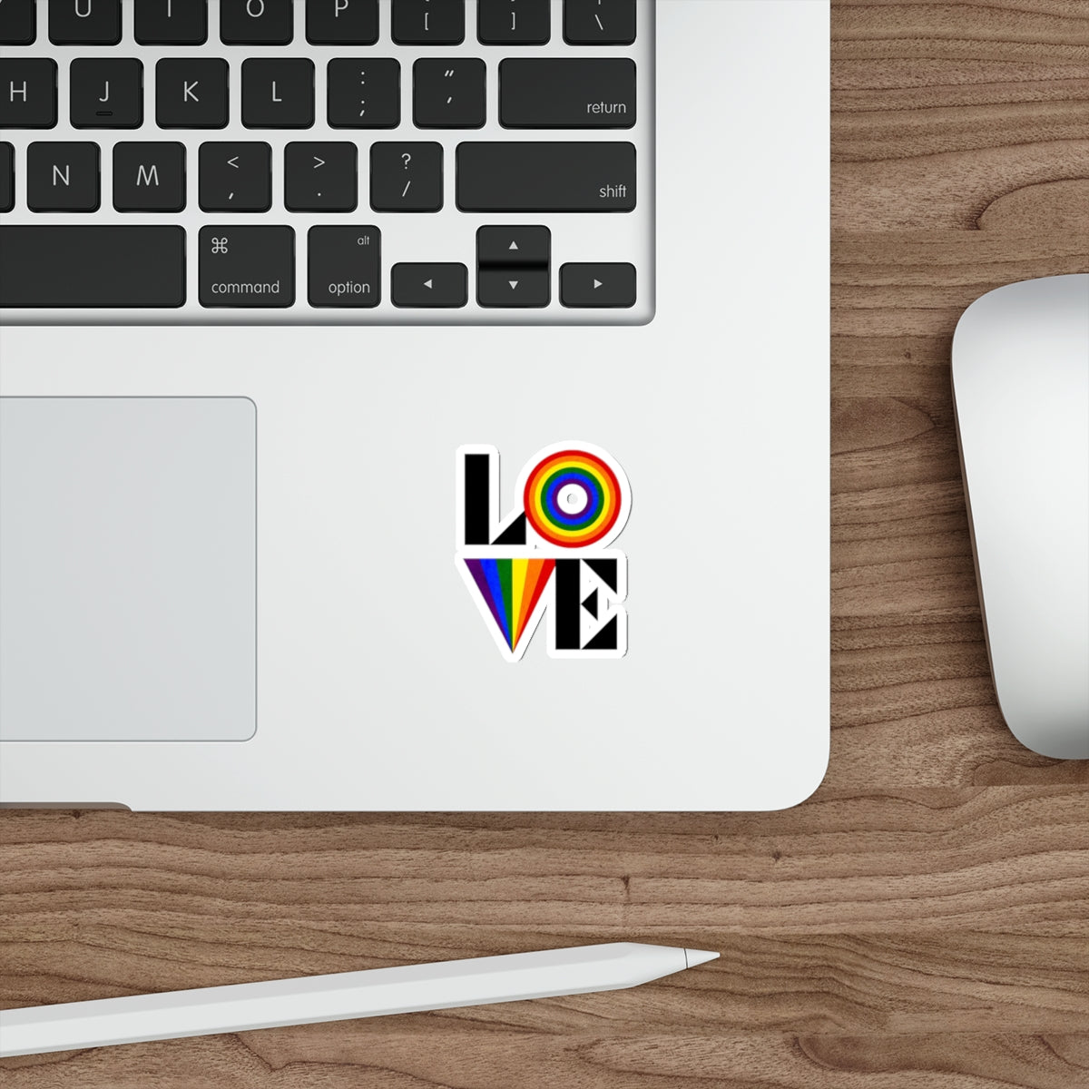 Die-Cut Stickers - Rainbow LOVE - EqualiTees.Me