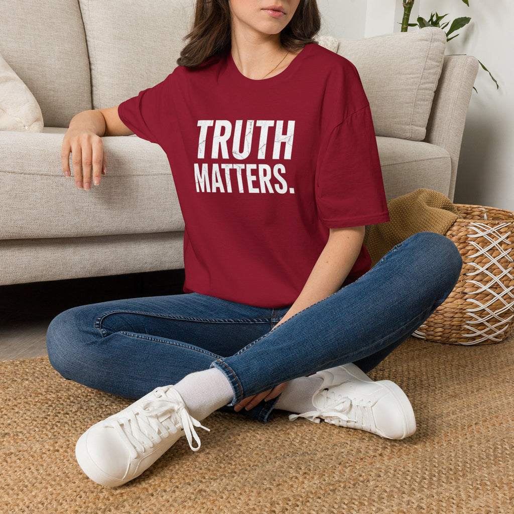 Camiseta unisex de estilo suave: camiseta con el lema "La verdad importa", ideal para activistas y uso diario.