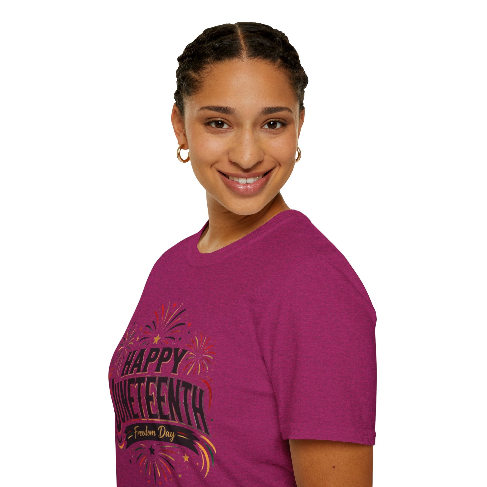 Juneteenth T-Shirt - "Happy Juneteenth" Fireworks Celebration Tee