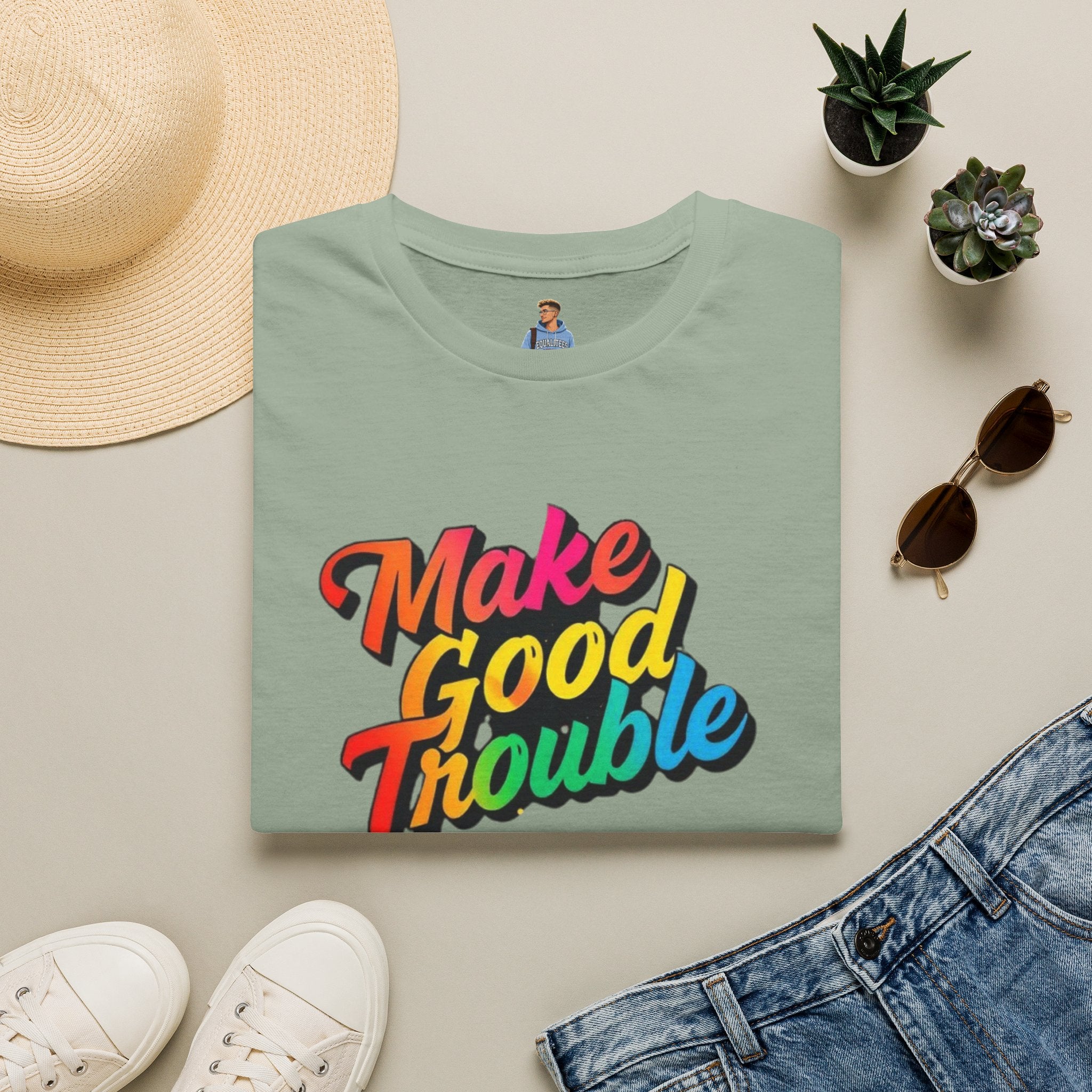 Make Good Trouble' Rainbow T-Shirt