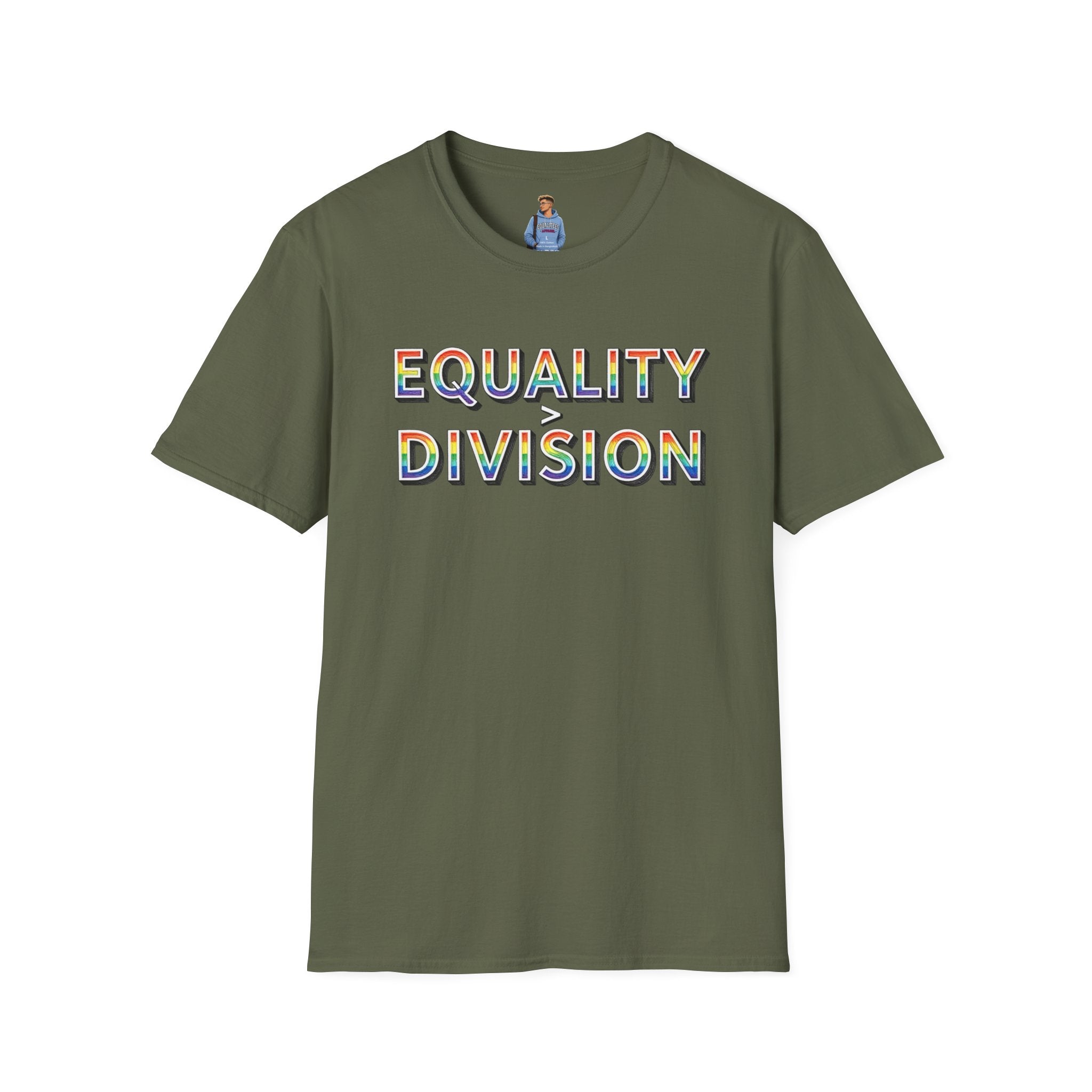 Equality is Greater Than Division T-Shirt — Rainbow Pride Graphic Tee