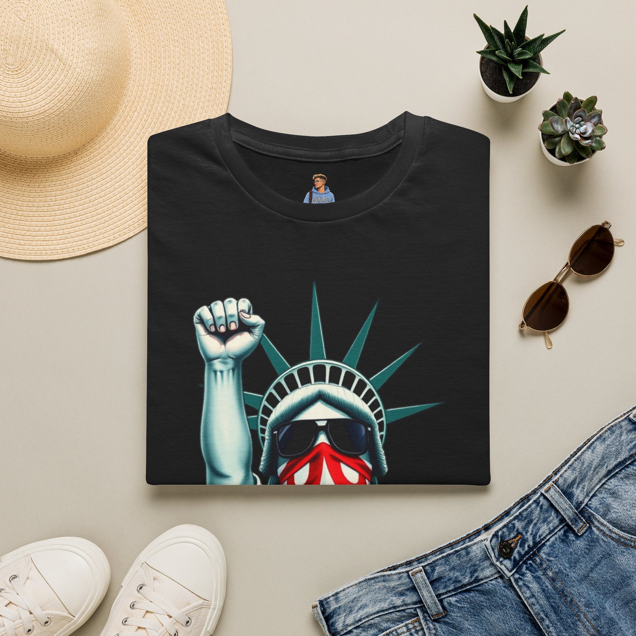 Resist - Patriotic Statue of Liberty T-Shirt - Unisex Softstyle Tee