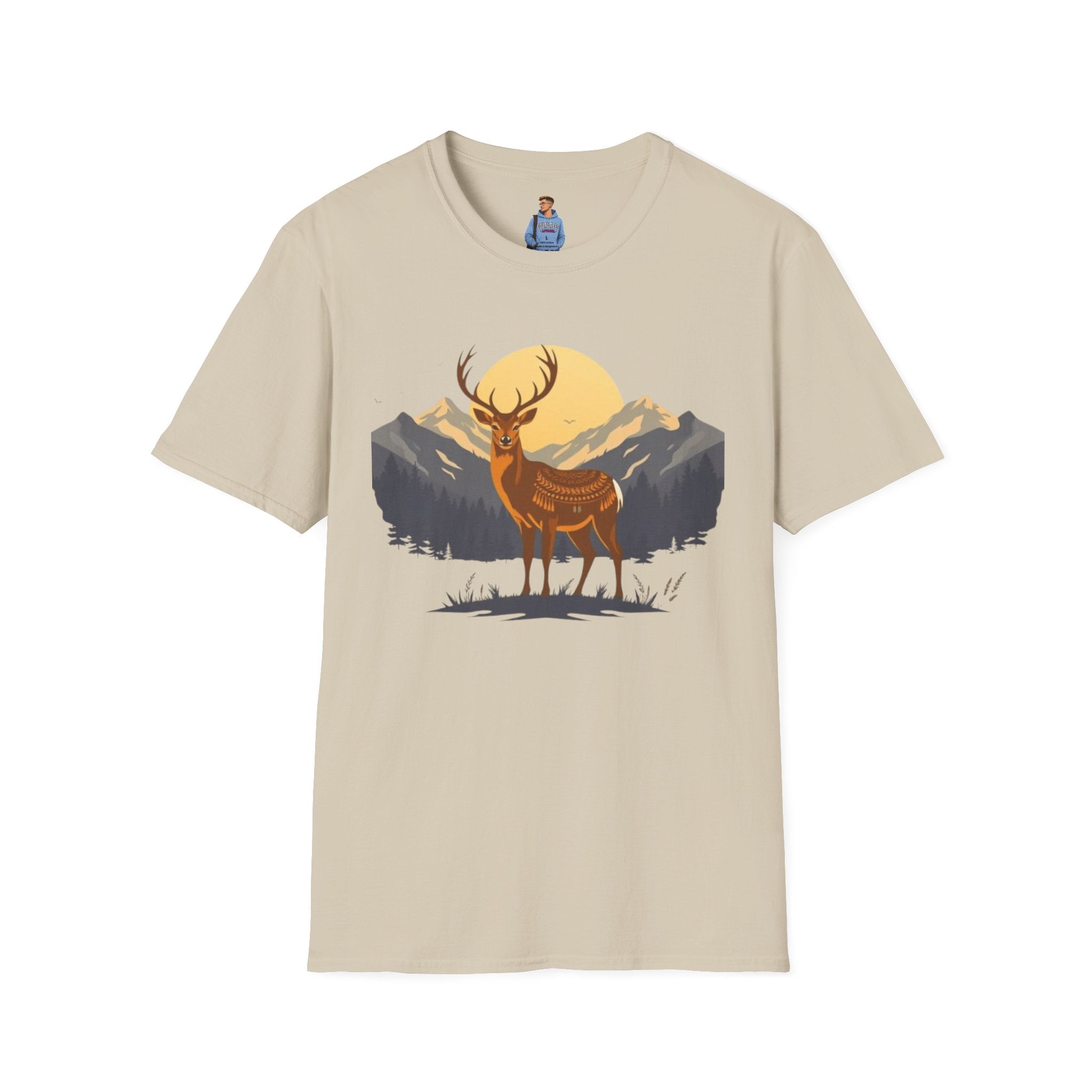 Mountain Sunset Deer Unisex Softstyle T-Shirt