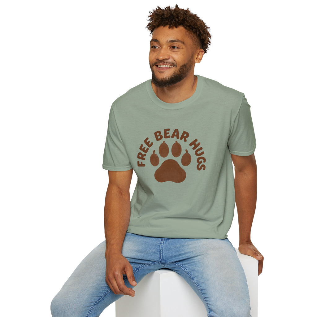 Free Bear Hugs T-Shirt — Cute Paw Print Wildlife Tee