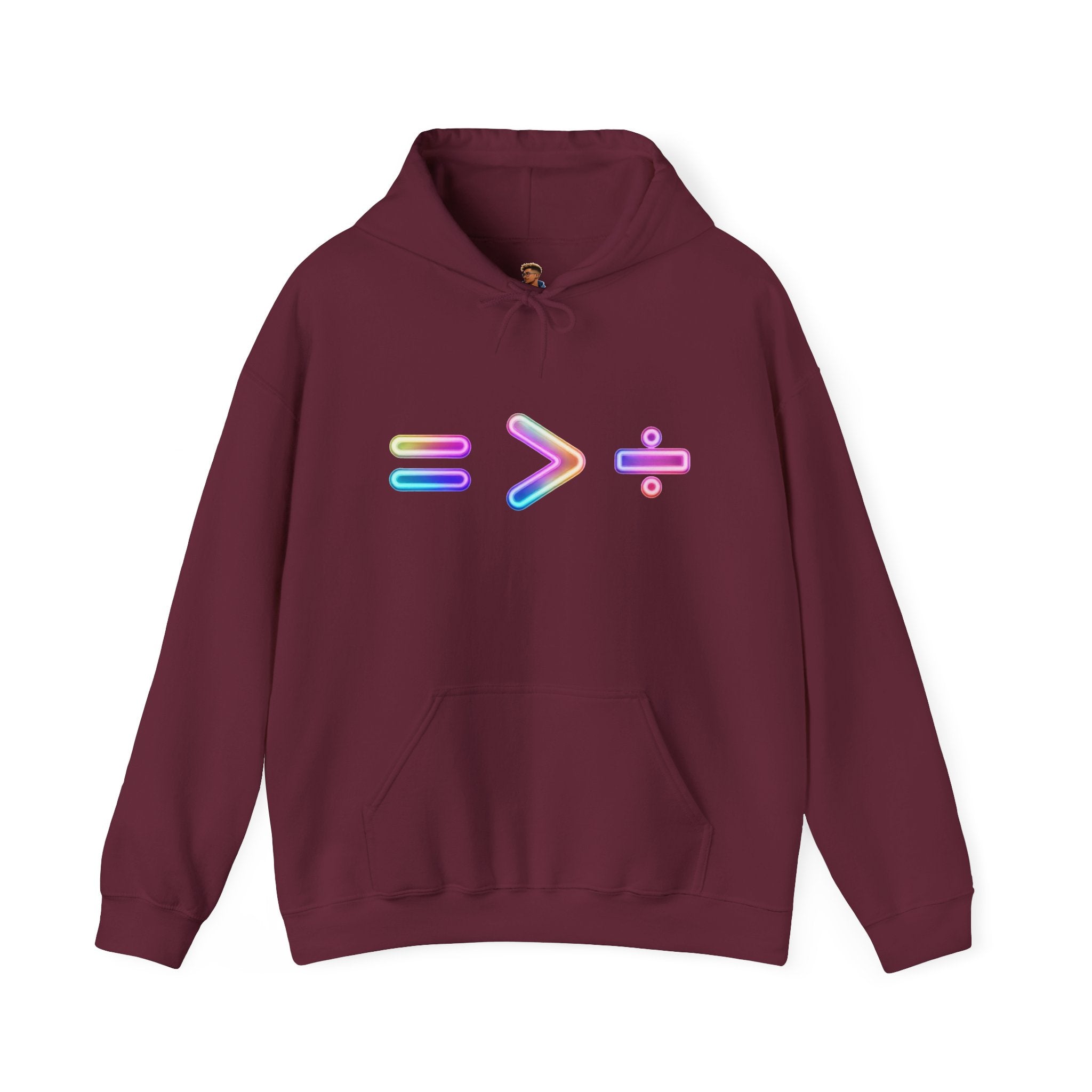 Equality is Greater than Division Neon Style Pullover Hoodie