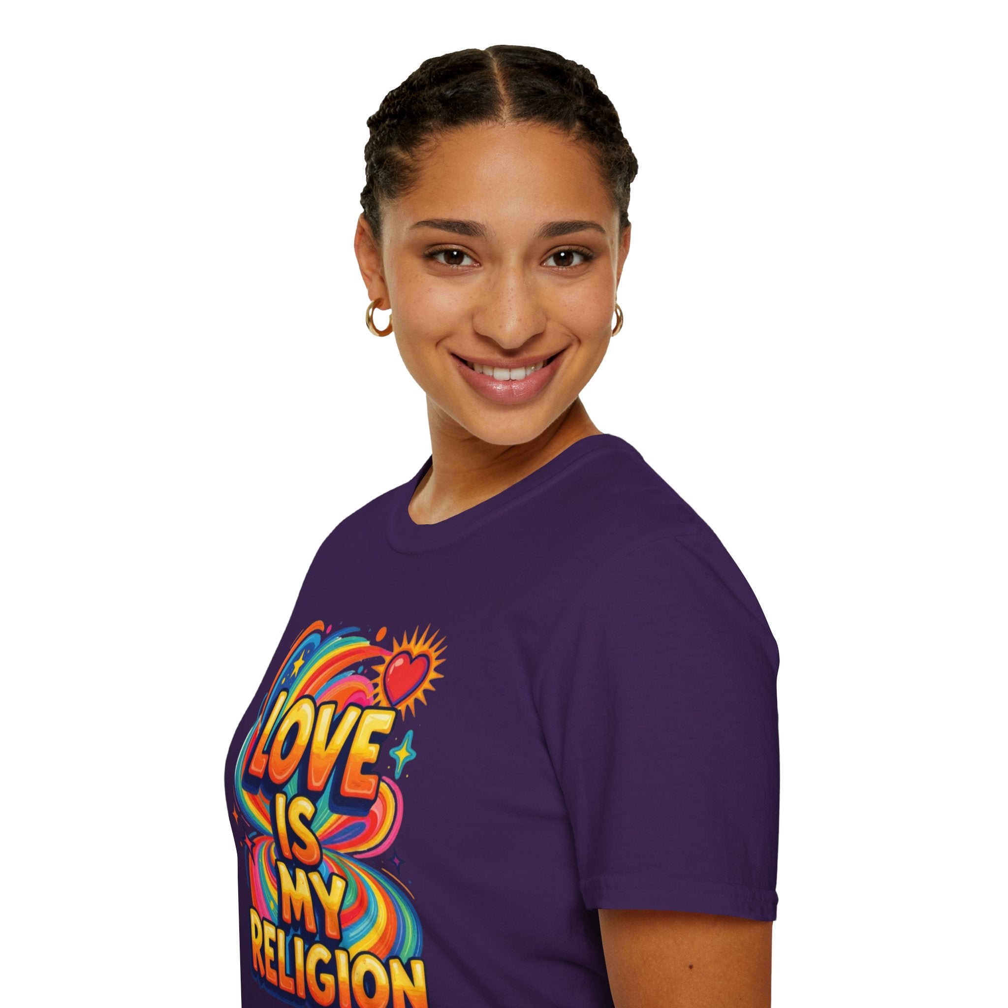 Love Is My Religion Retro Rainbow Graphic T-shirt