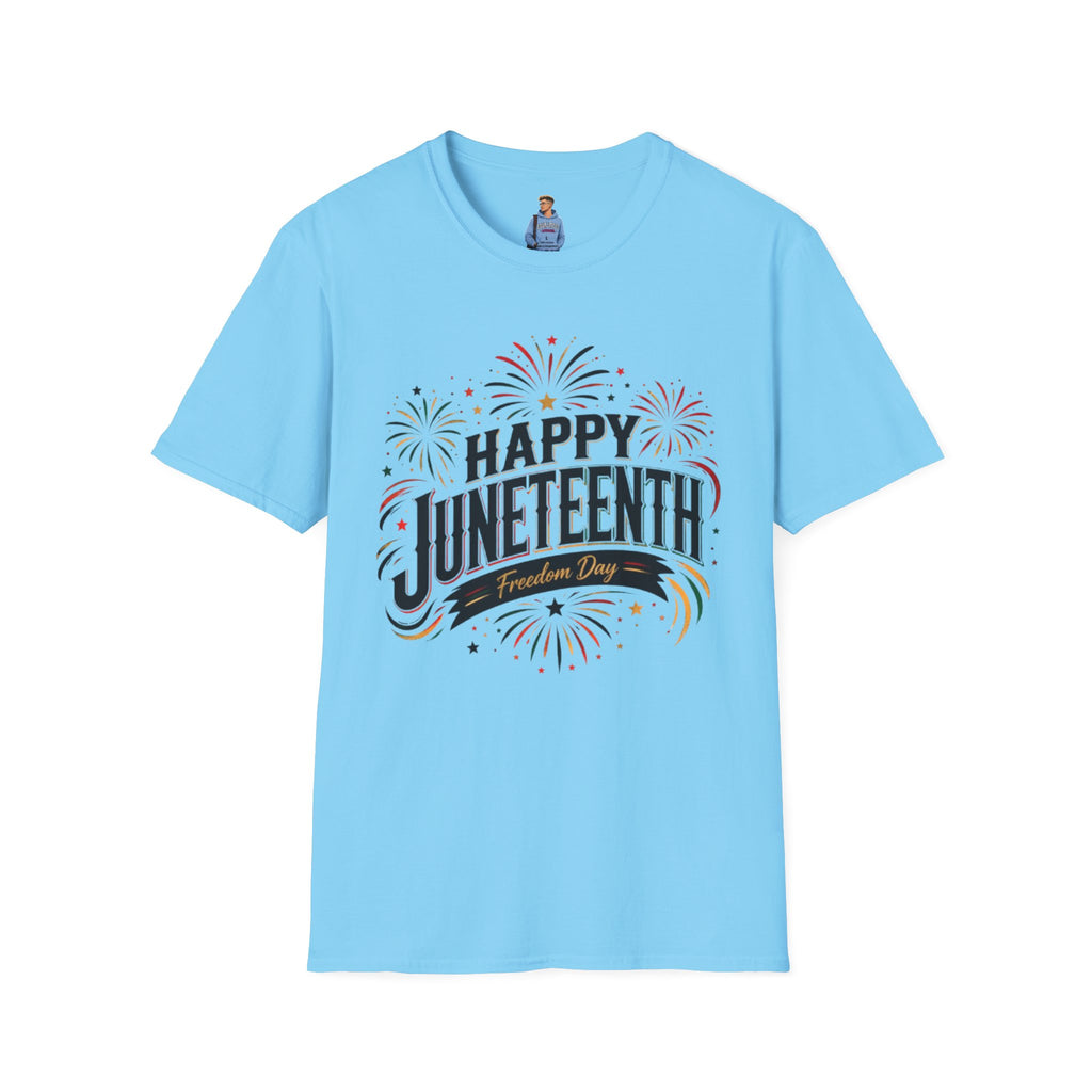 Juneteenth T-Shirt - "Happy Juneteenth" Fireworks Celebration Tee