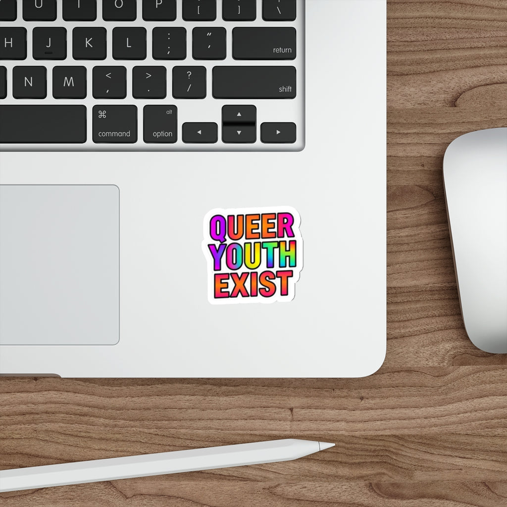Die-Cut Stickers - QUEER YOUTH EXIST - EqualiTees.Me