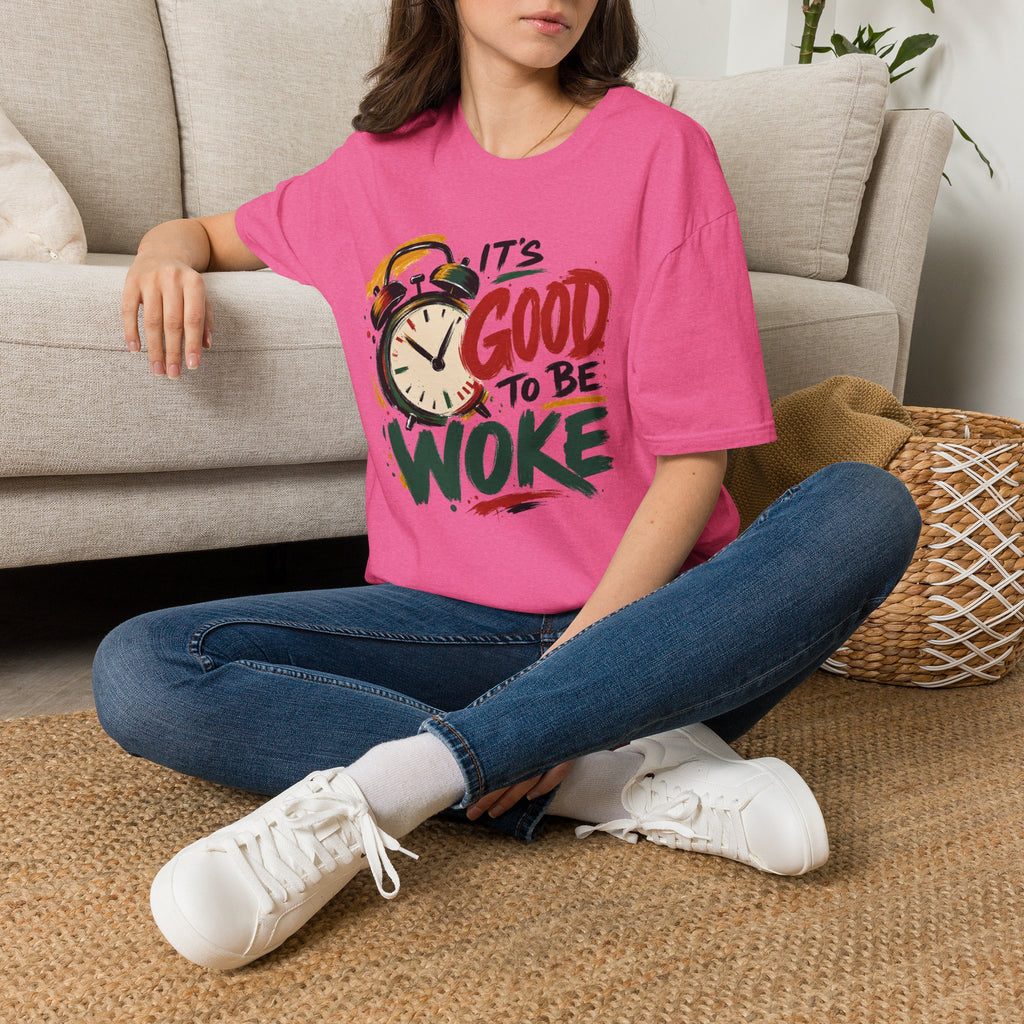 T-Shirt — "It's Good To Be Woke" Graphic Tee (Alarm Clock Design)