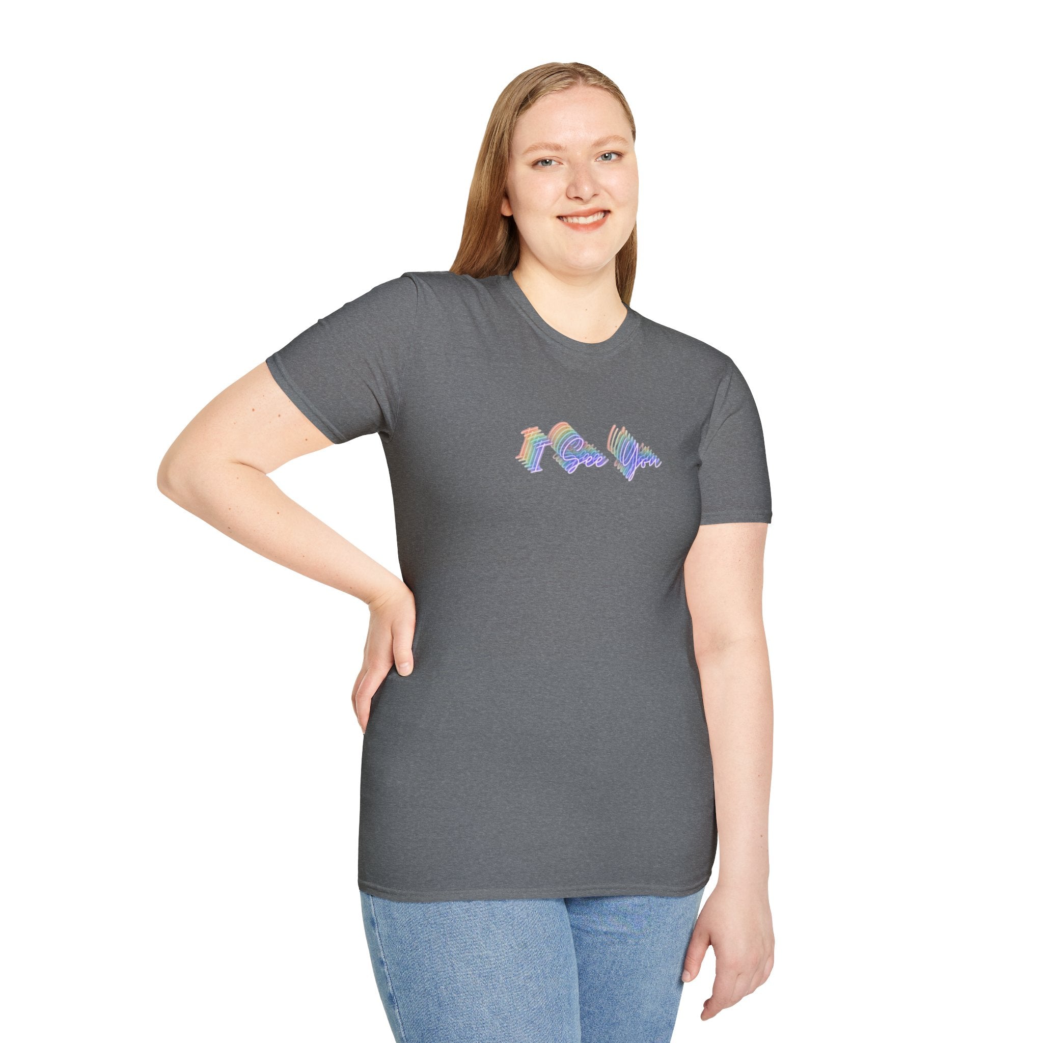 I See You Unisex Softstyle T-Shirt - Colorful Wave Design for LGBTQ+ Visibility